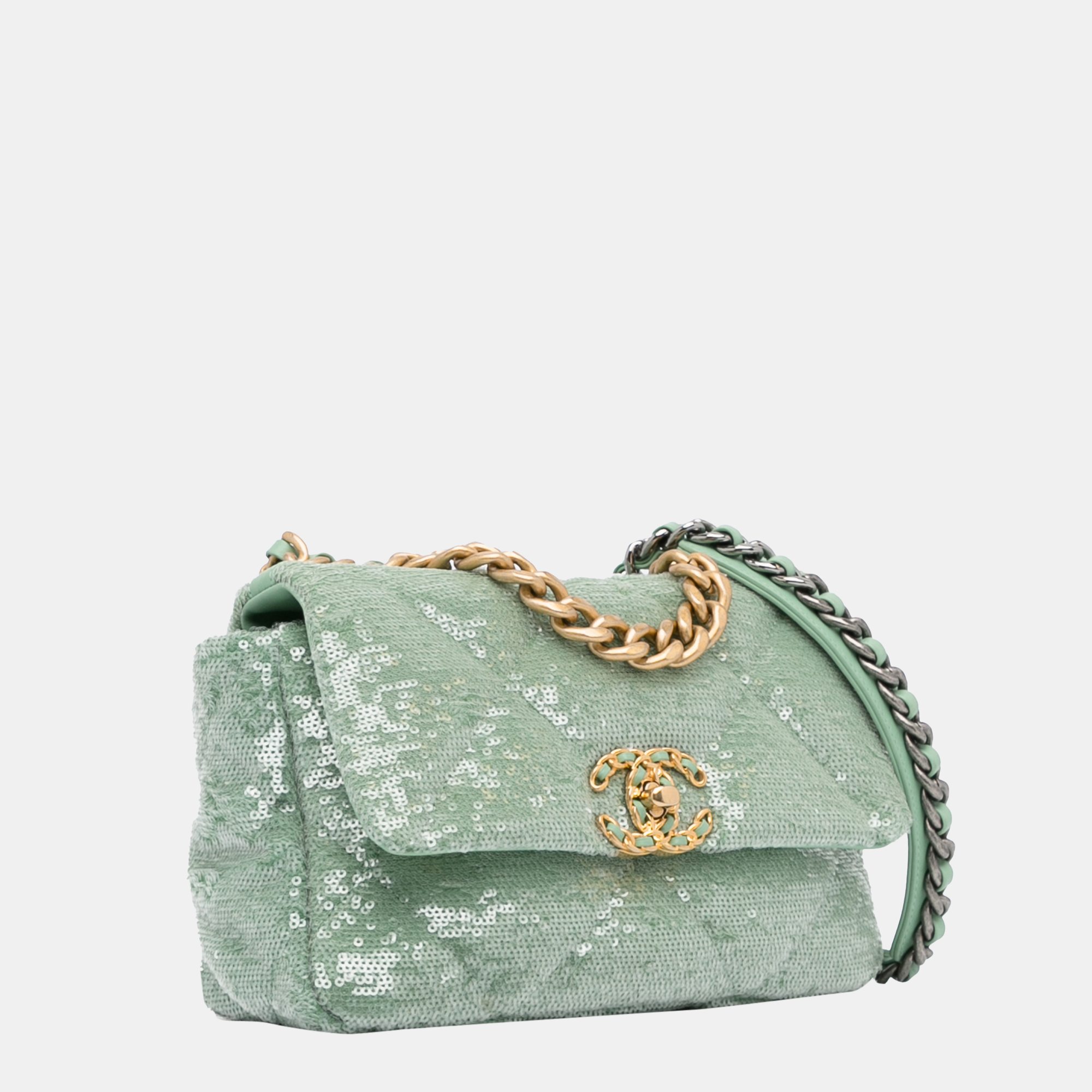 

Chanel Green 19 Sequin Flap Bag