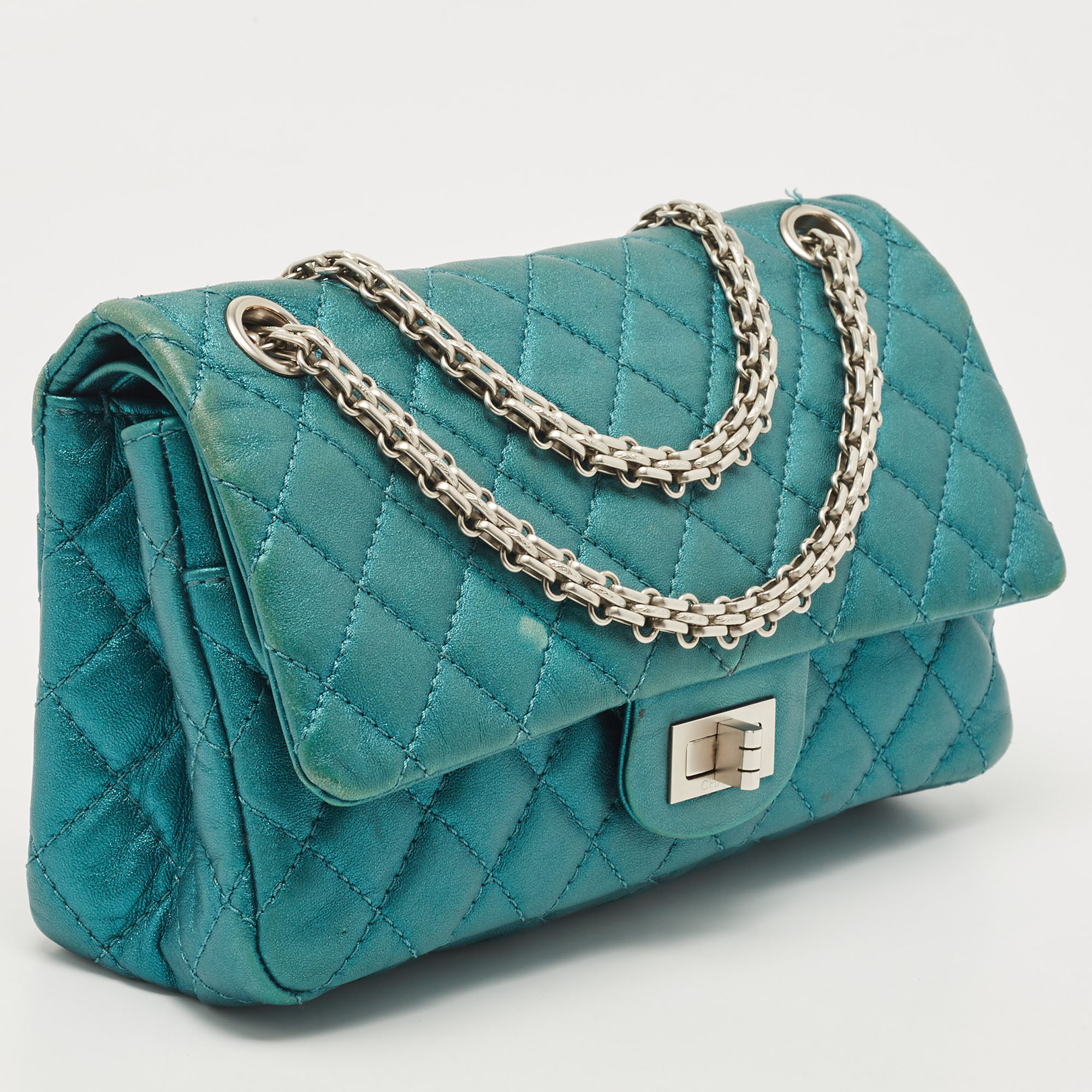 

Chanel Teal Quilted Leather Reissue 2.55 Classic 225 Flap Bag, Green