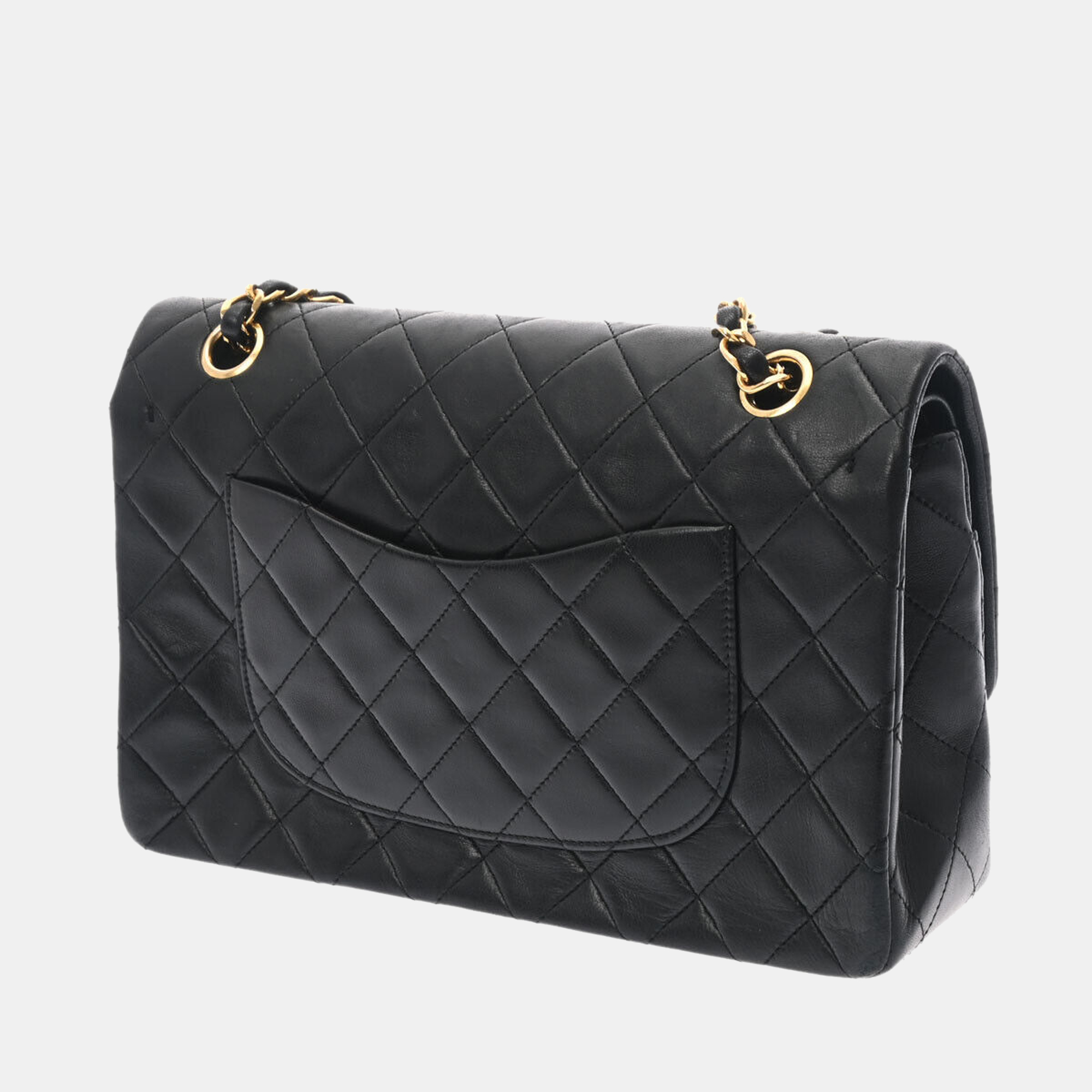 

Chanel Black Lambskin Leather  Classic Double Flap Shoulder Bags