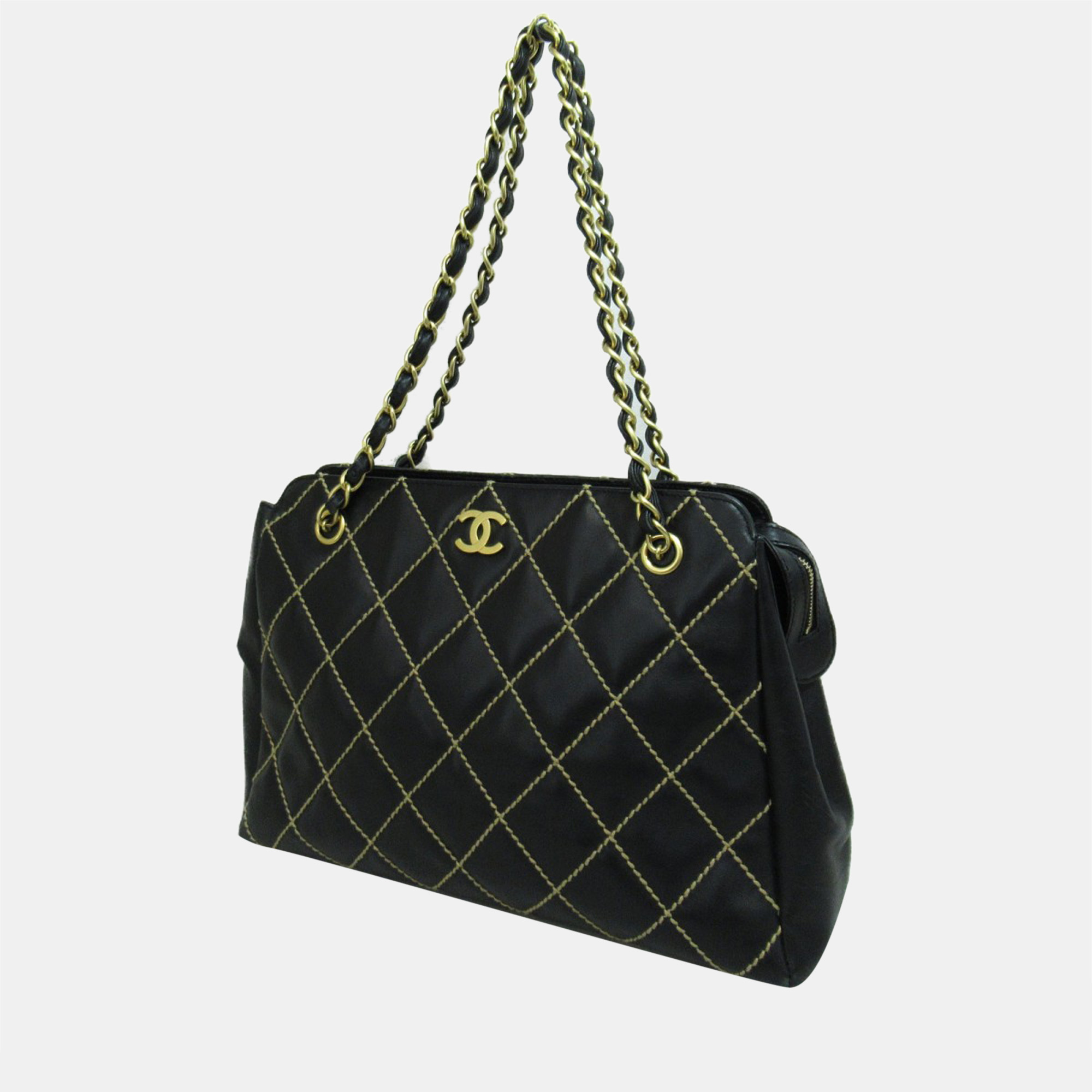 

Chanel Black CC Wild Stitch Chain Shoulder Bag