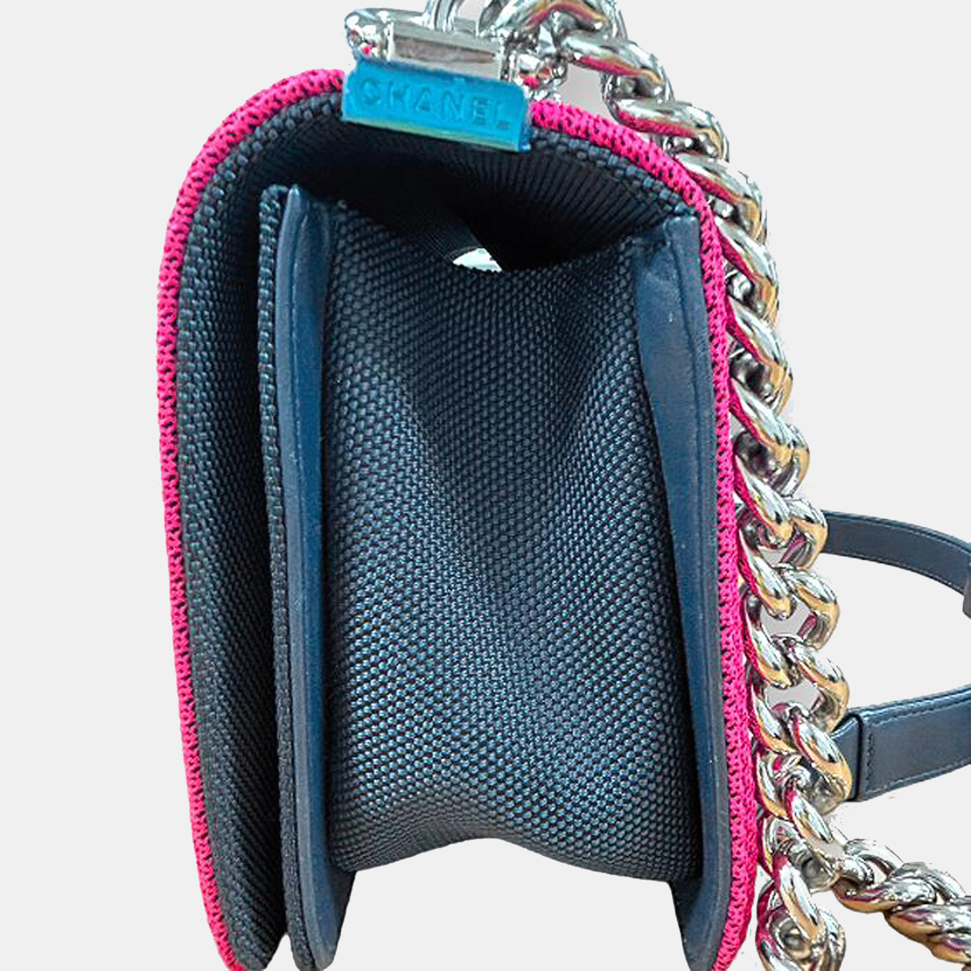 

Chanel Blue Canvas Medium Canvas Le Boy Flap Bag