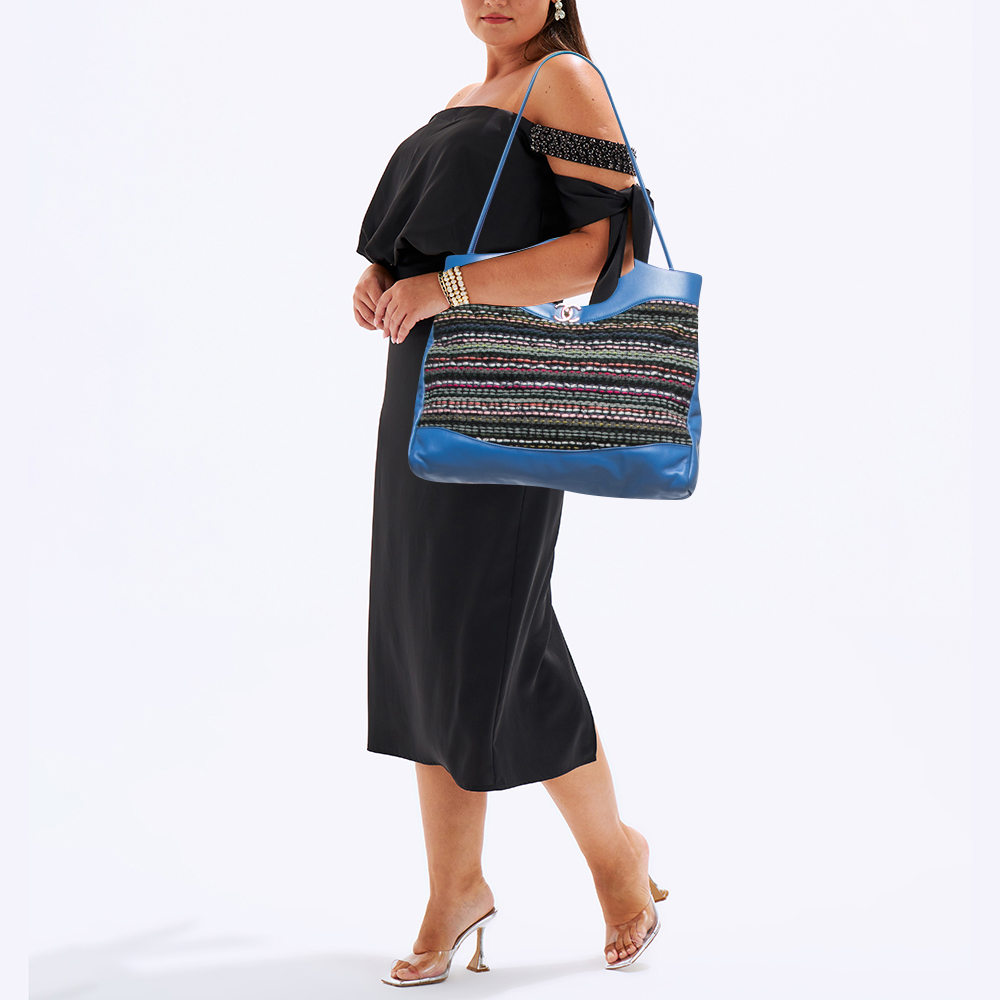 

Chanel Blue Leather and Tweed Medium Chanel 31 Shopping Bag