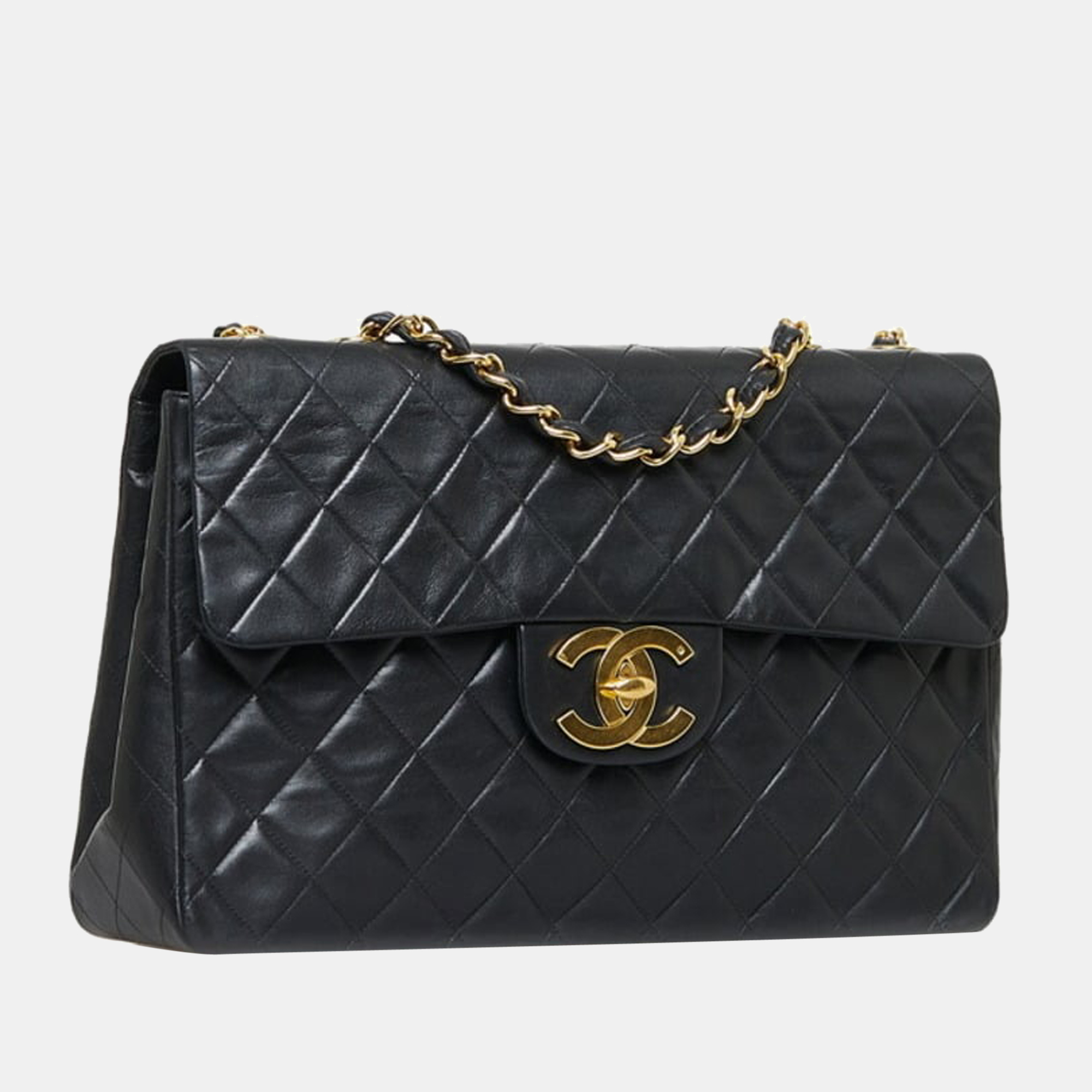 

Chanel Black Leather Classic Single Flap Maxi Shoulder Bag