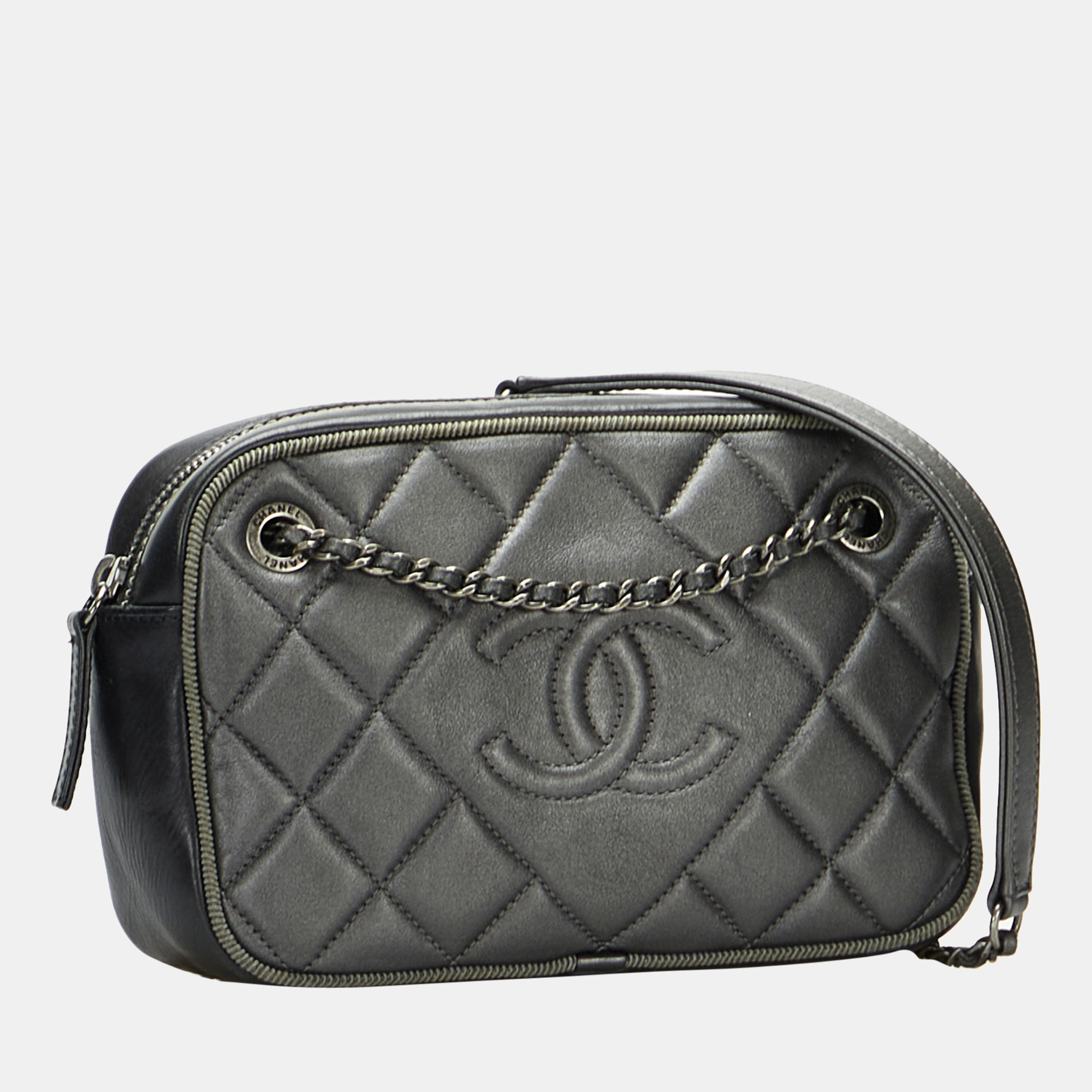 

Chanel Grey Small Quilted Ballerine Camera Bag