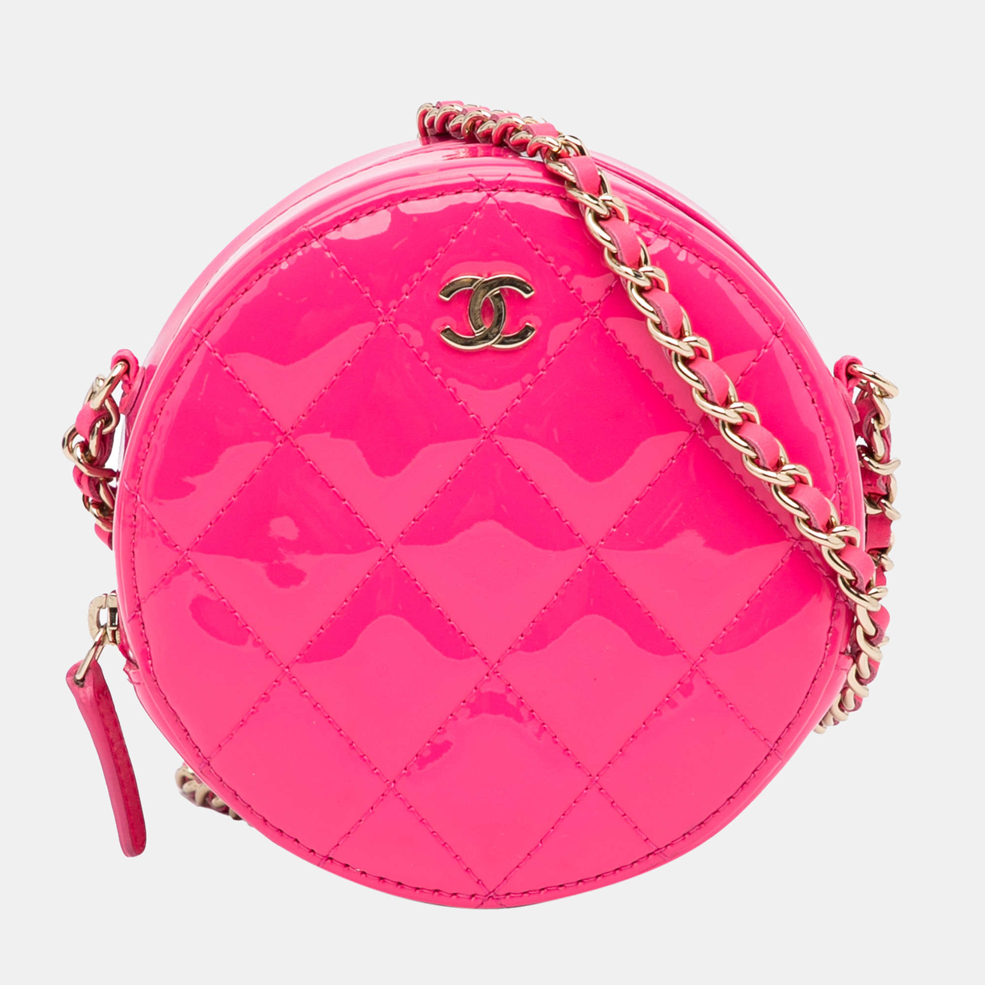 chanel round pink bag