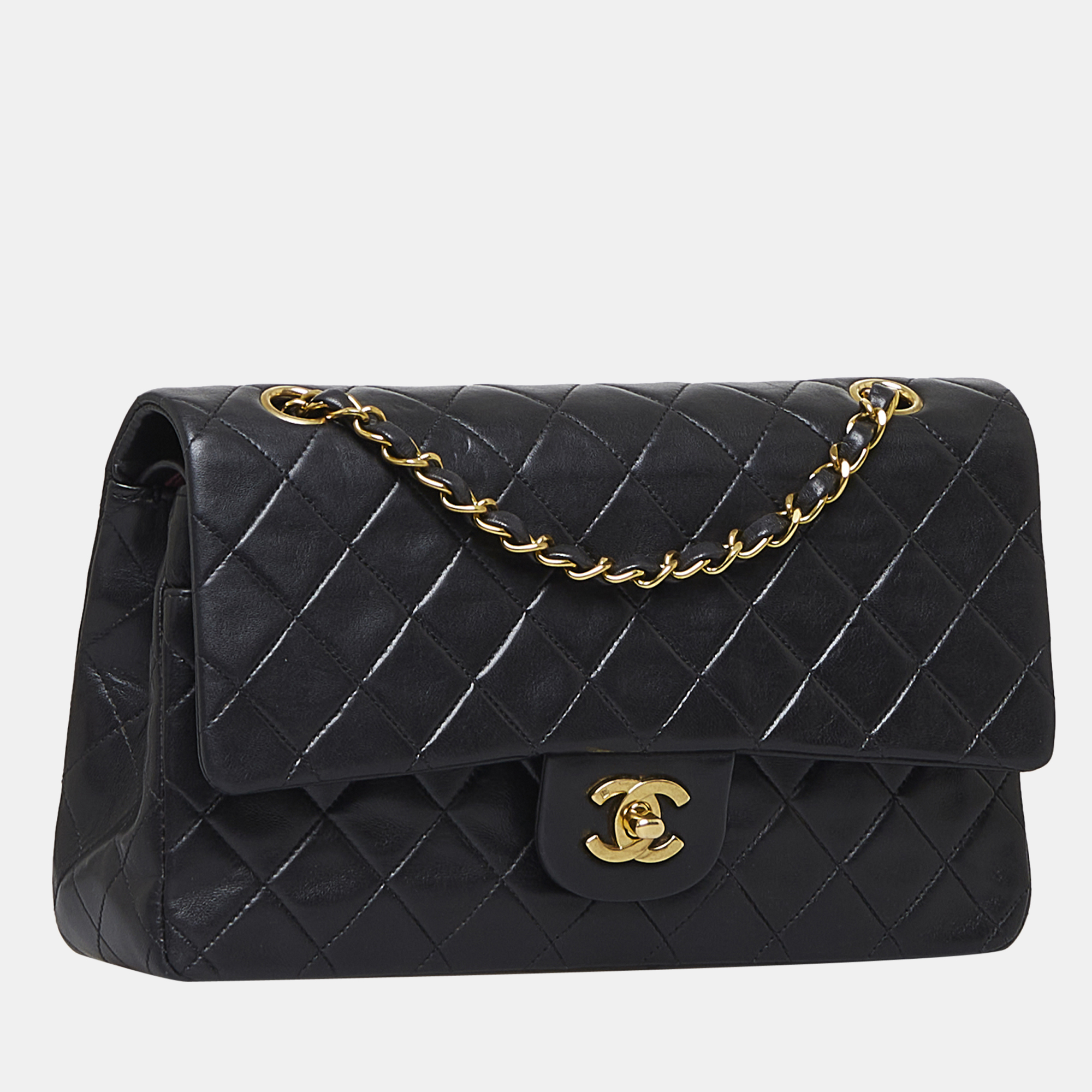 

Chanel Black Medium Classic Lambskin Double Flap Bag