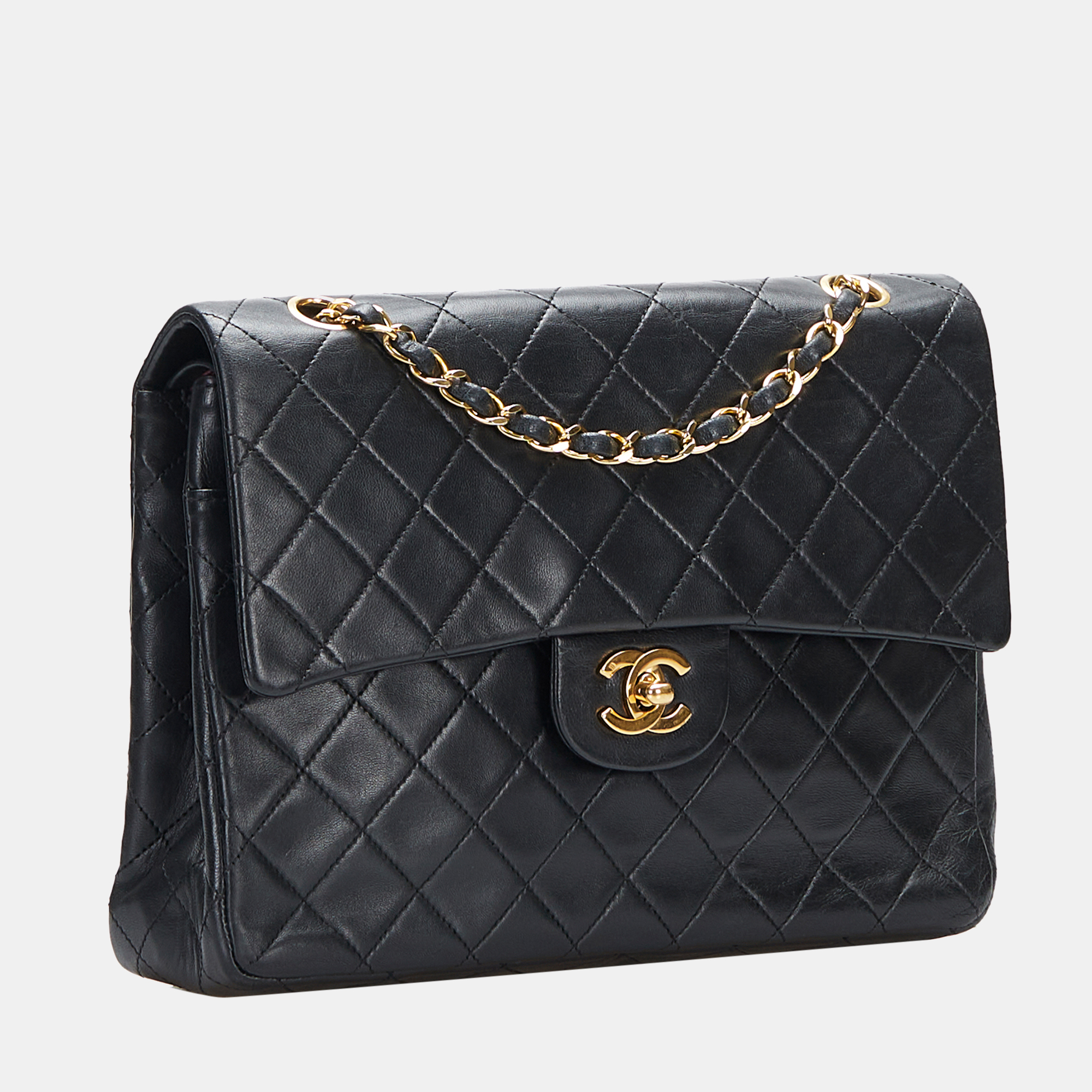 

Chanel Black Medium Tall Classic Lambskin Double Flap