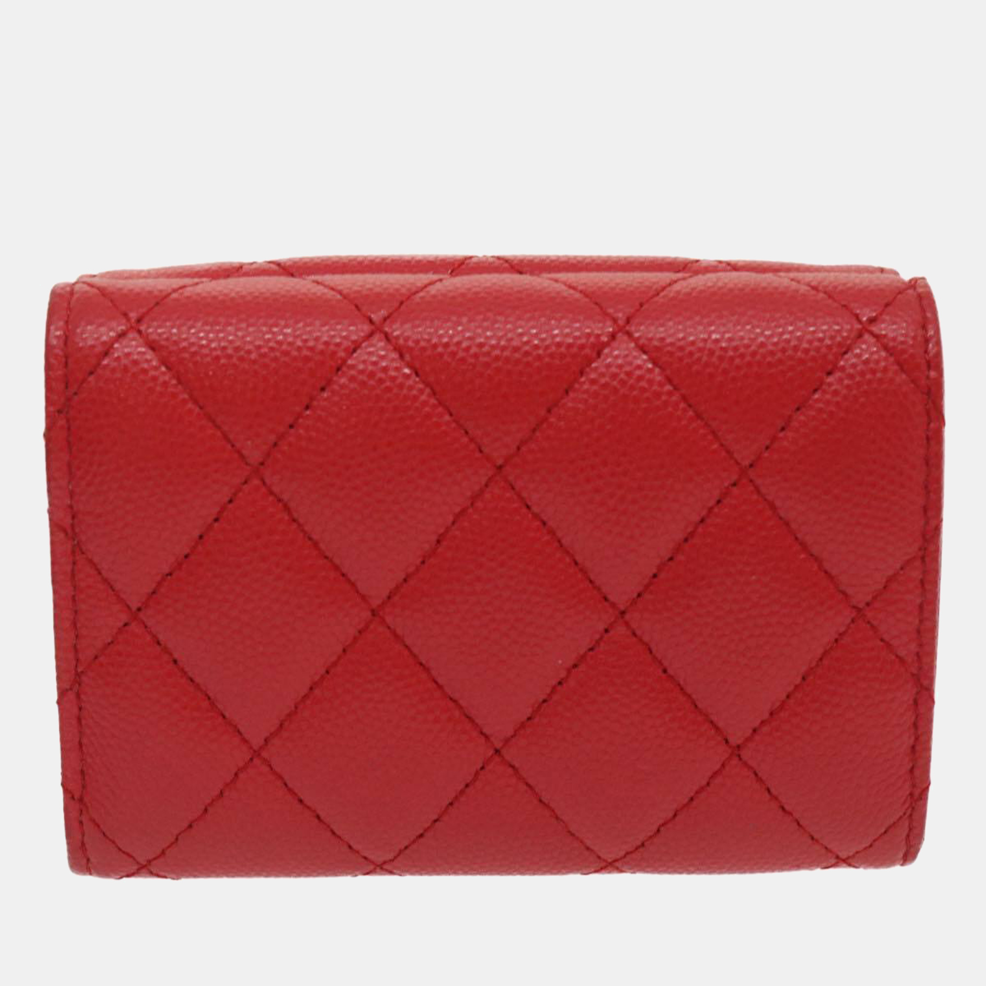 

Chanel Red Leather CC Wallet
