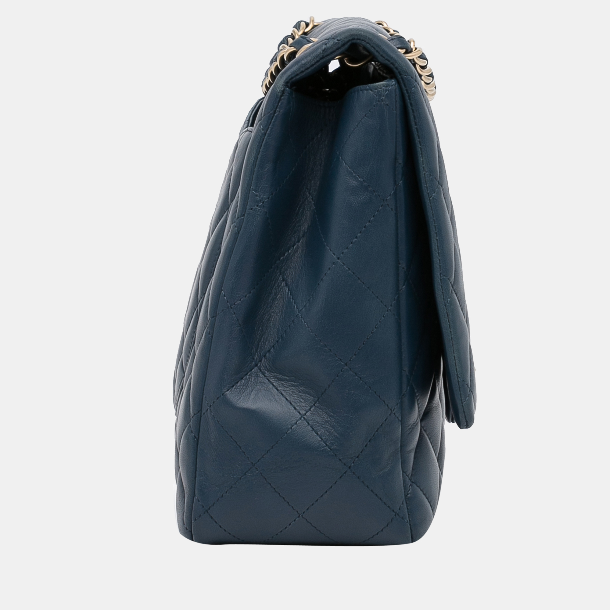 

Chanel Blue Jumbo Classic Lambskin Double Flap
