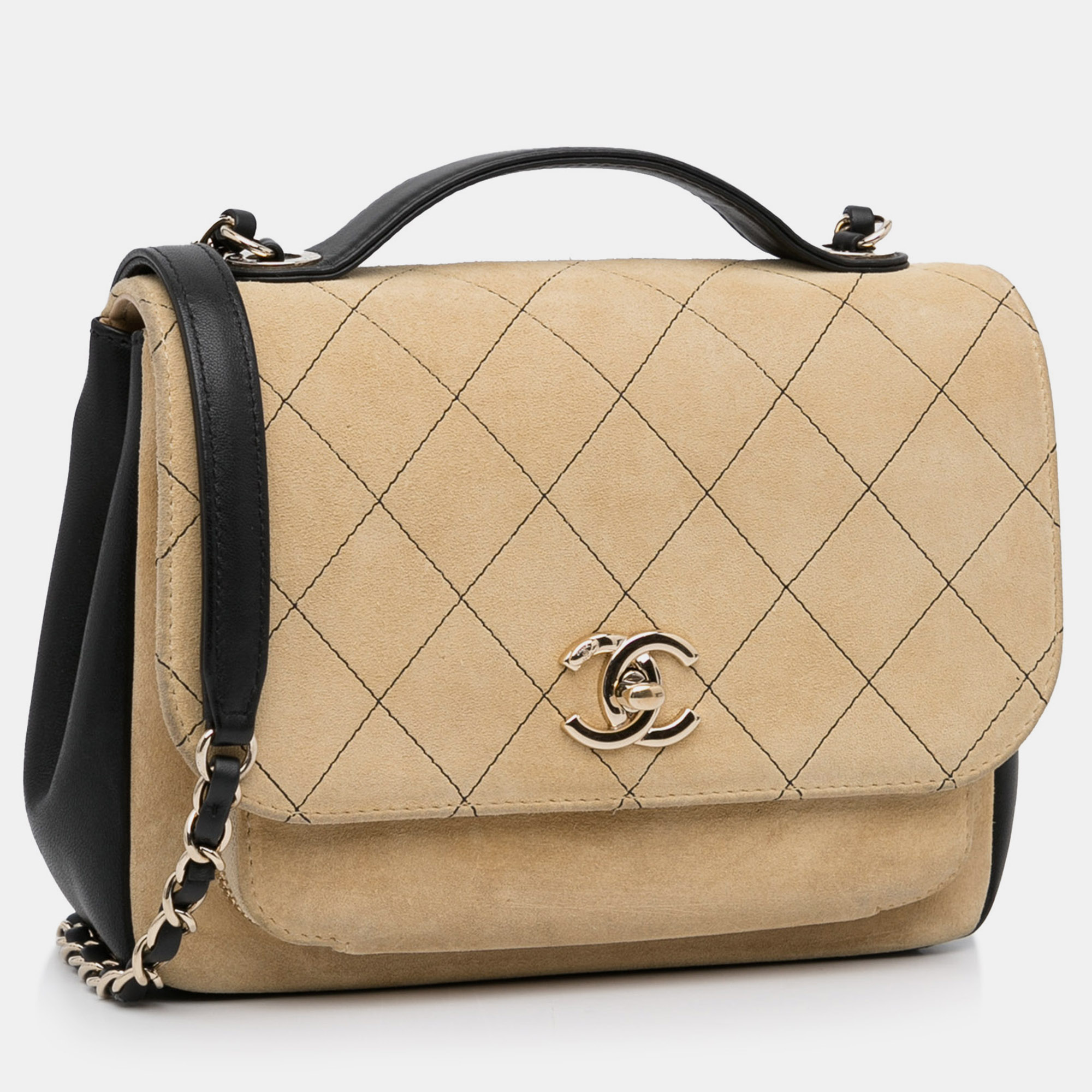 

Chanel Business Affinity Suede Flap, Beige