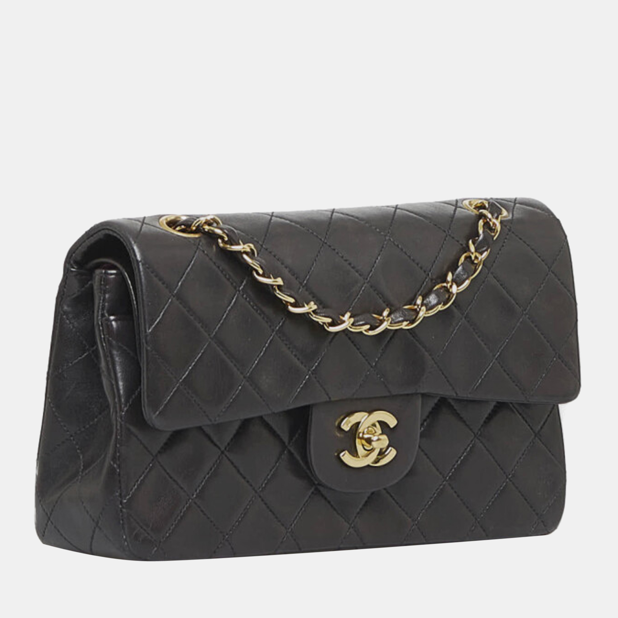 

Chanel Black Leather Medium Classic Double Flap Shoulder Bag
