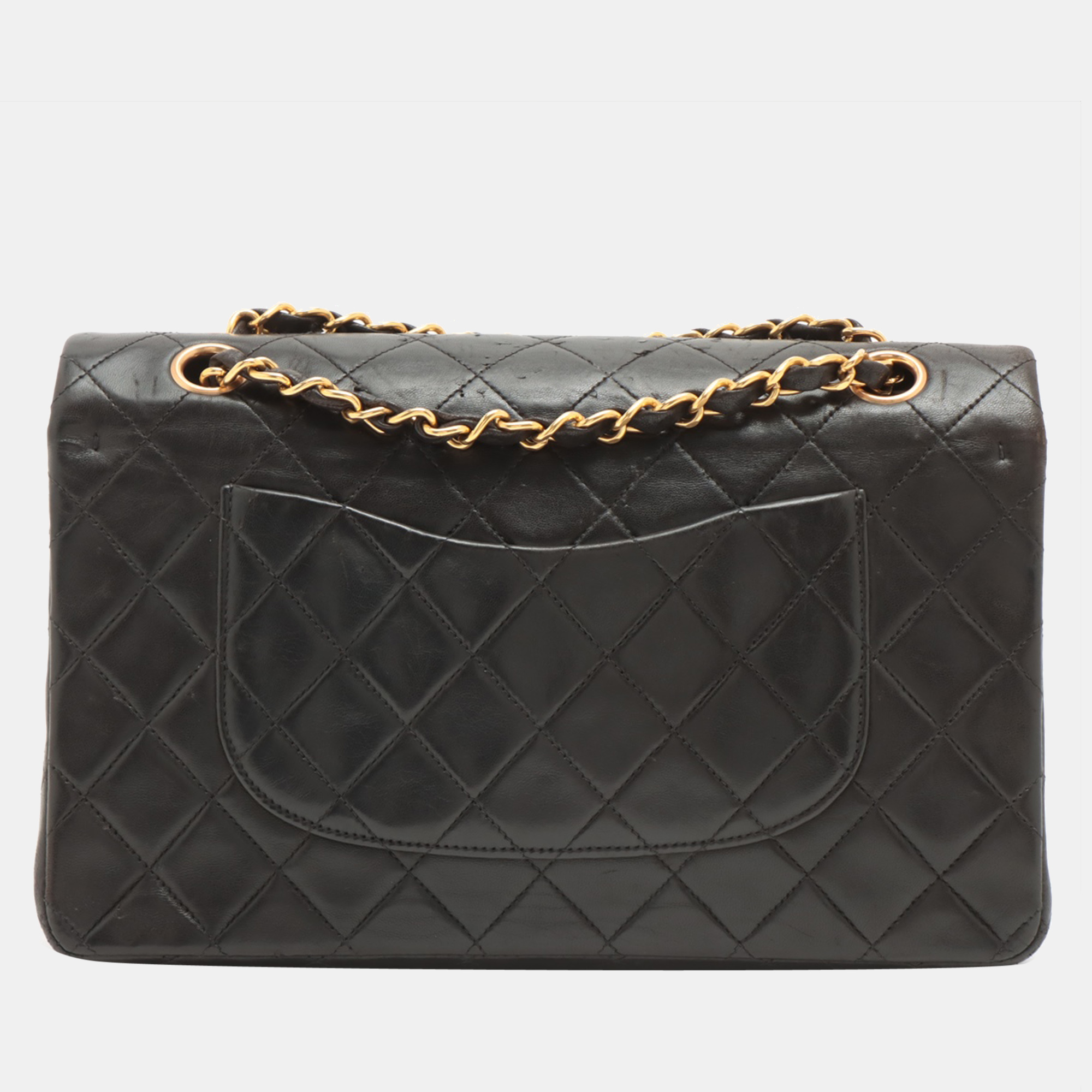 

Chanel Black Lambskin Leather Classic Double Flap Shoulder Bag