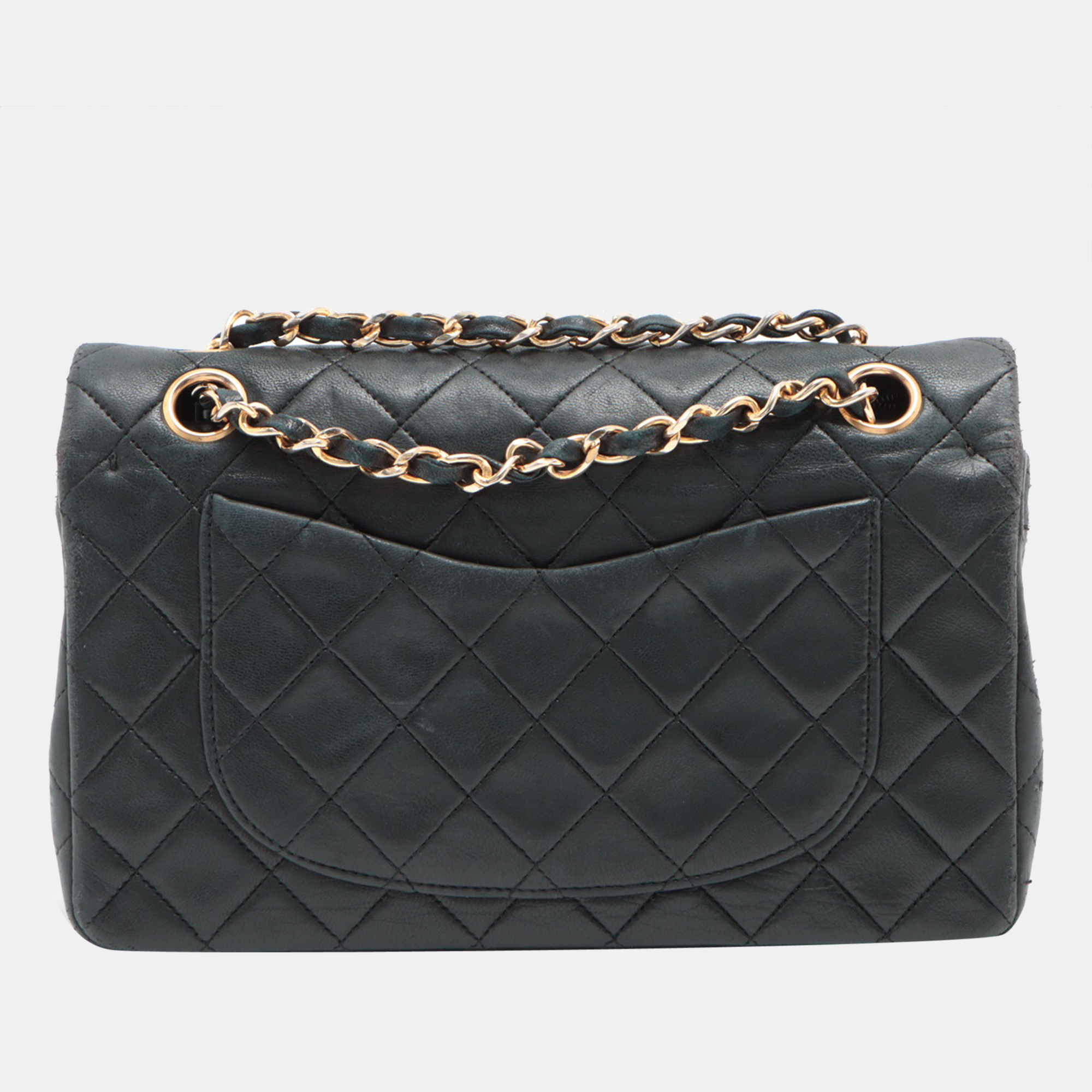

Chanel Black Lambskin Leather Classic Double Flap Shoulder Bag