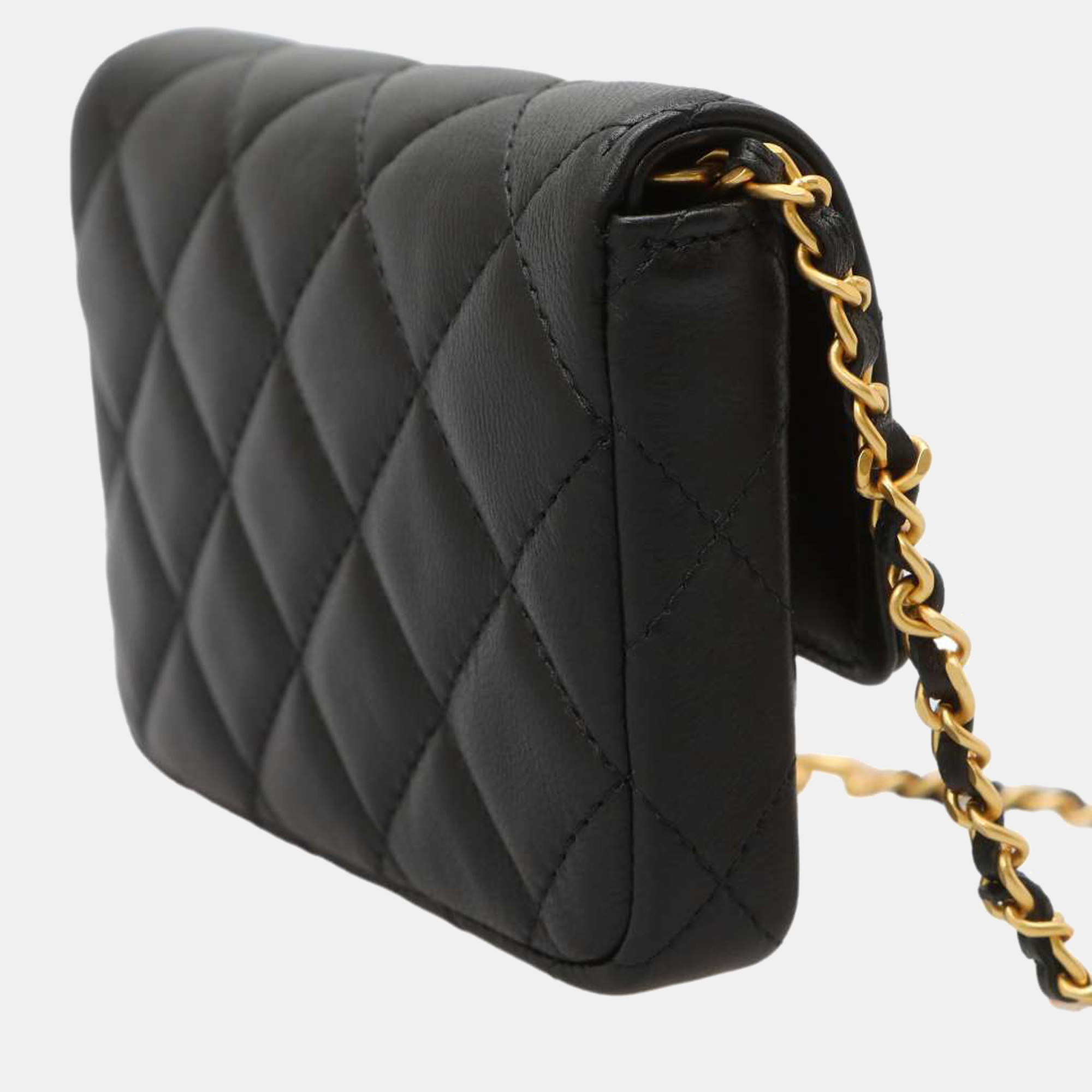 

Chanel Black Leather CC Mini Flap Bag