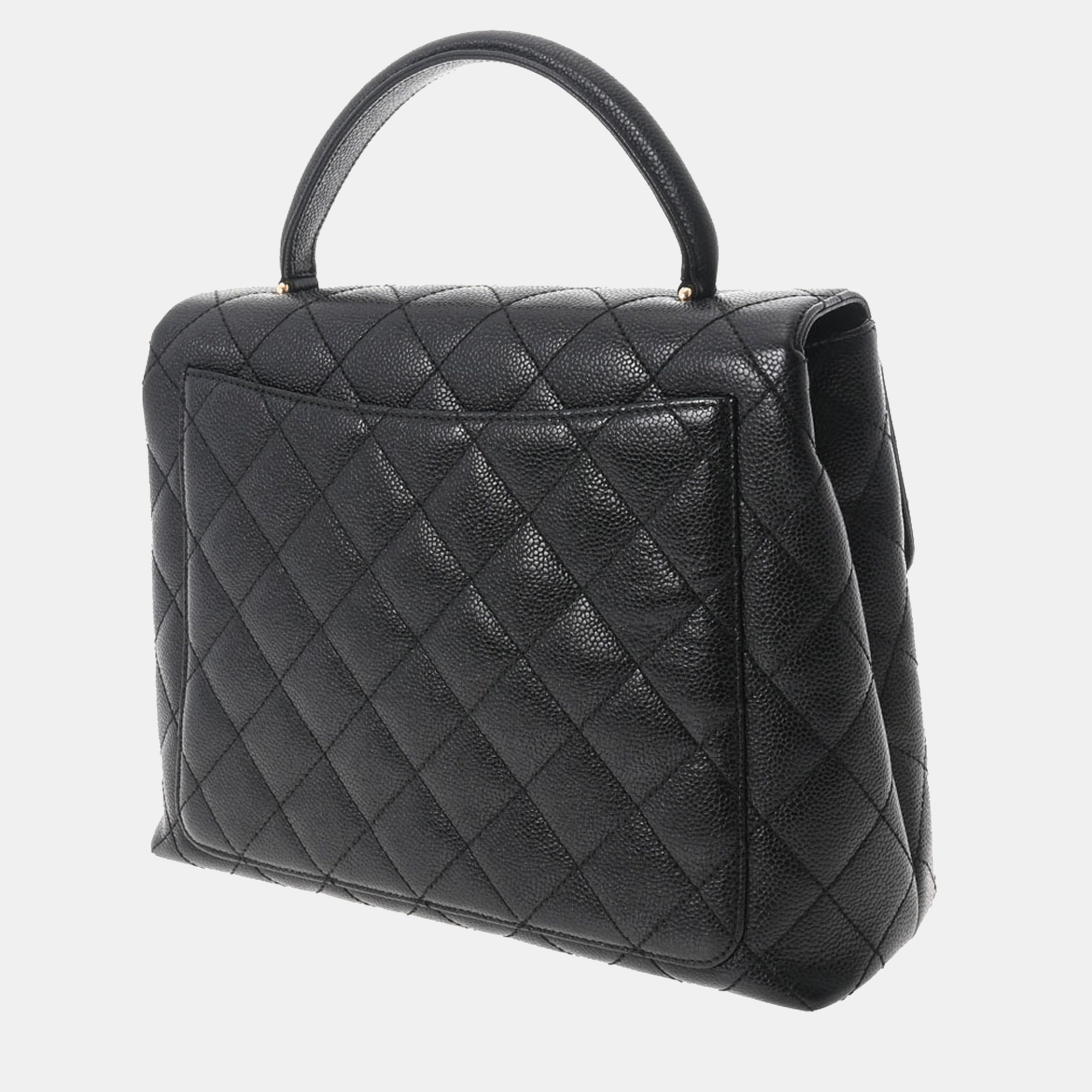 

Chanel Black Leather Coco Top Handle Bag