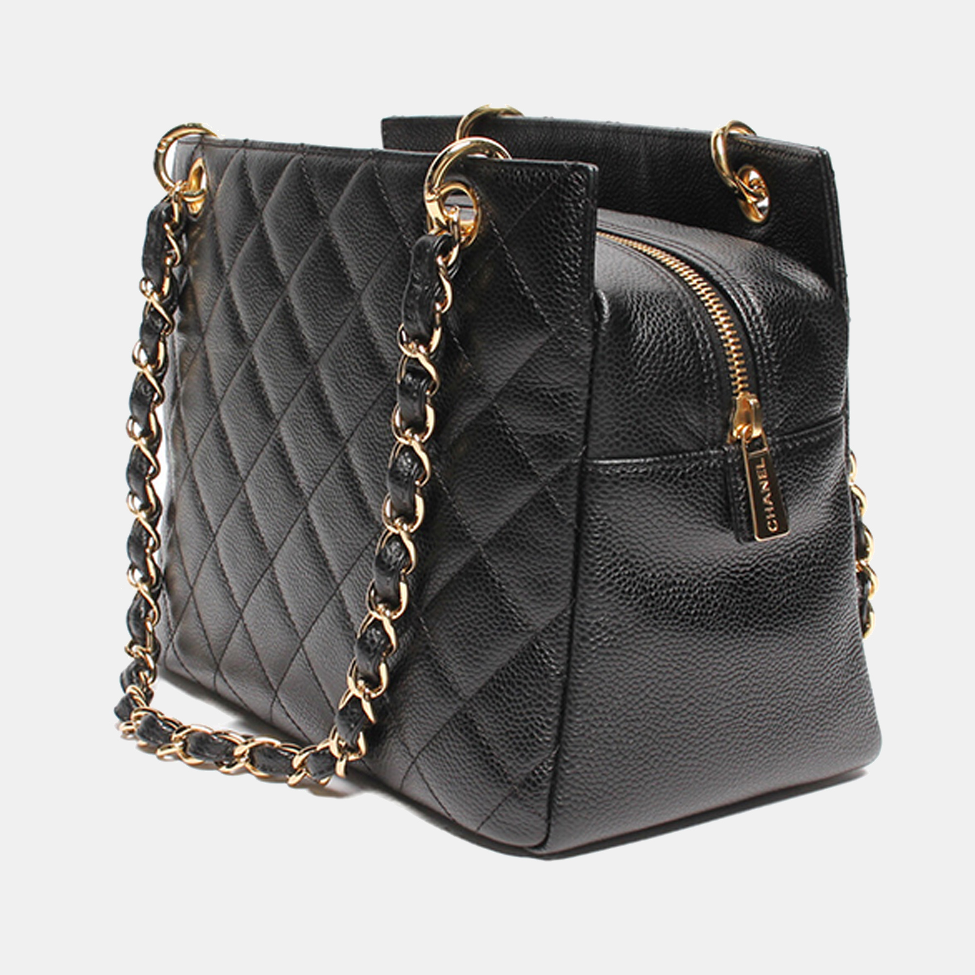 

Chanel Black Leather CC Tote Bag