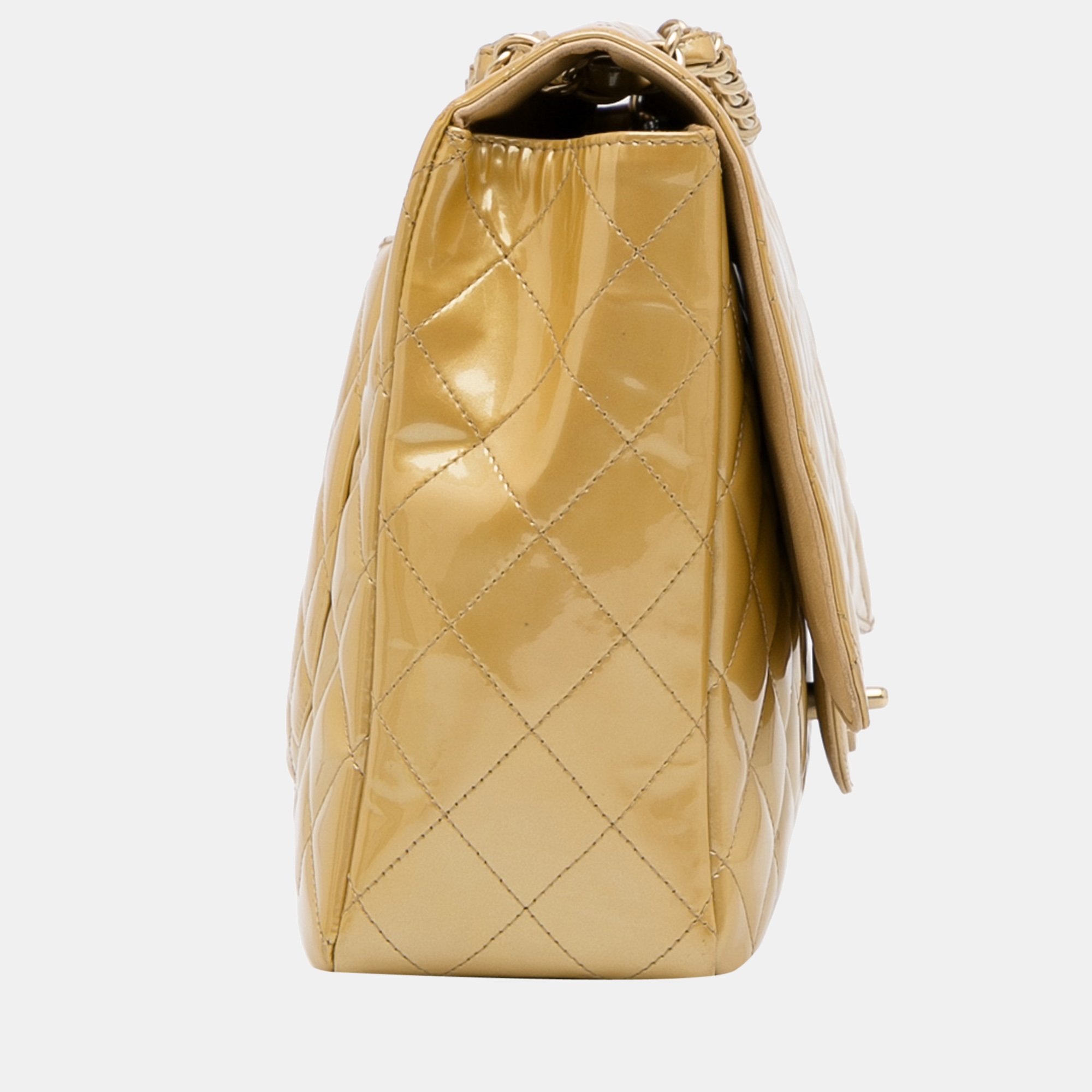 

Chanel Gold Maxi Classic Patent Single Flap