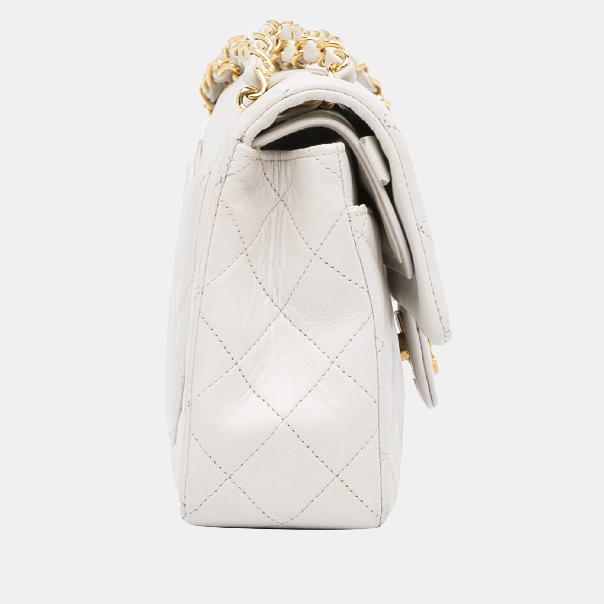

Chanel White Small Classic Lambskin Double Flap