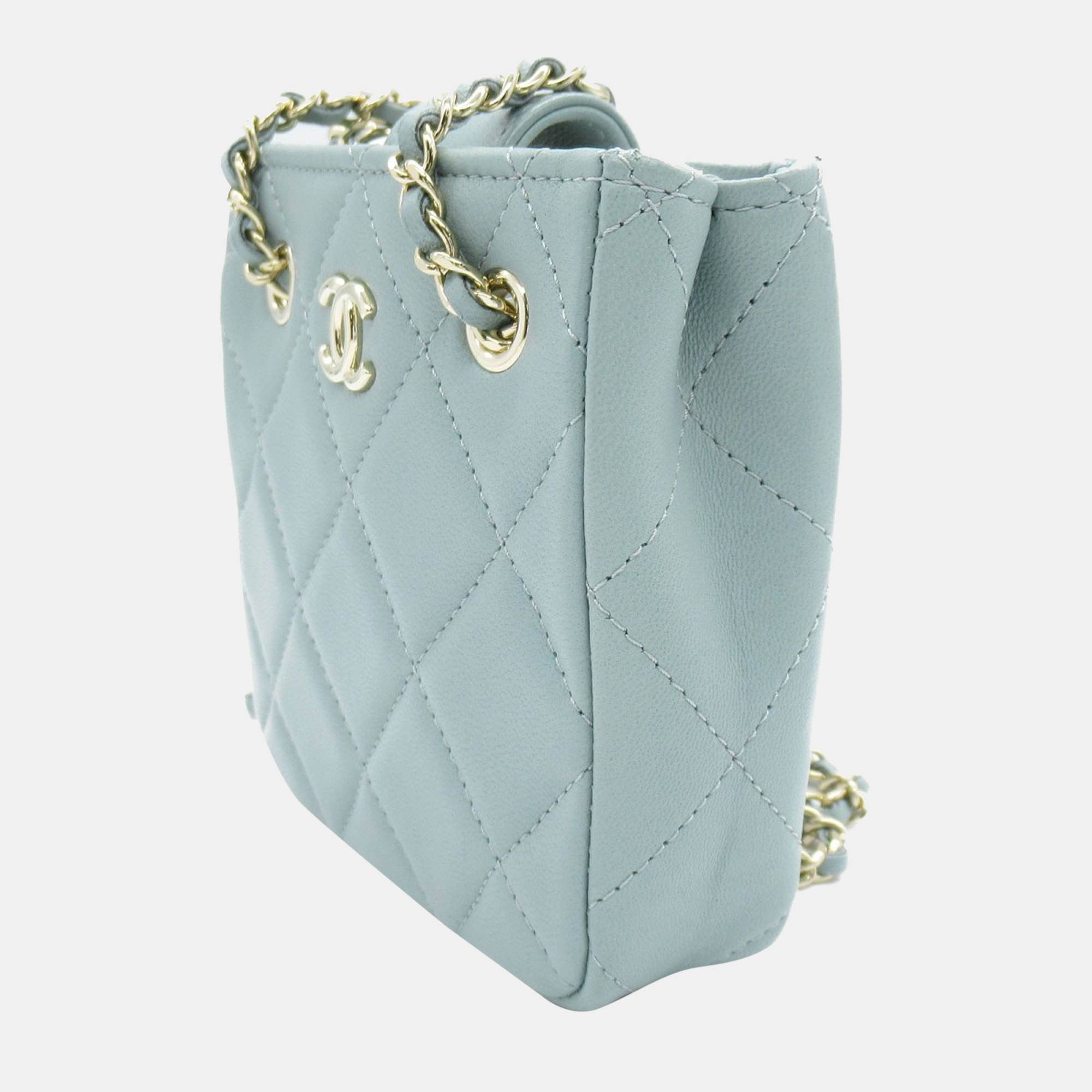 

Chanel Blue CC Quilted Leather Crossbody Bag