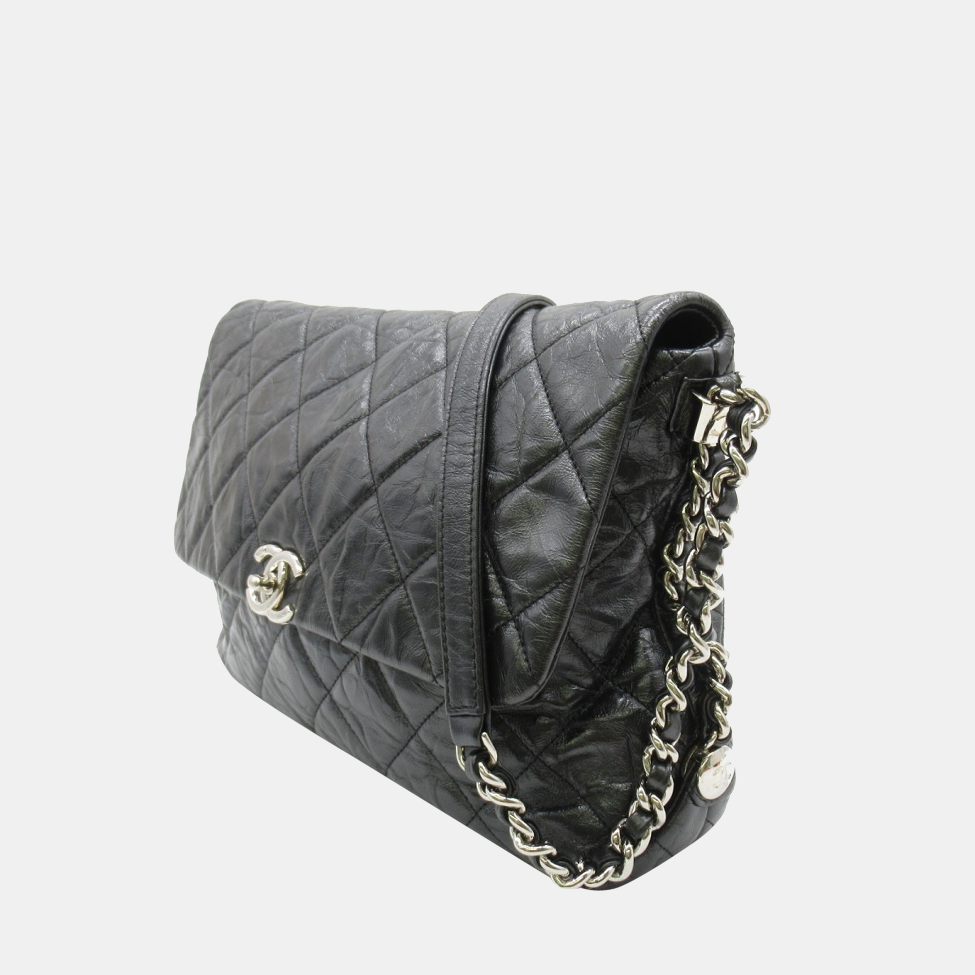 

Chanel Black CC Quilted Leather Chain Flap Bag