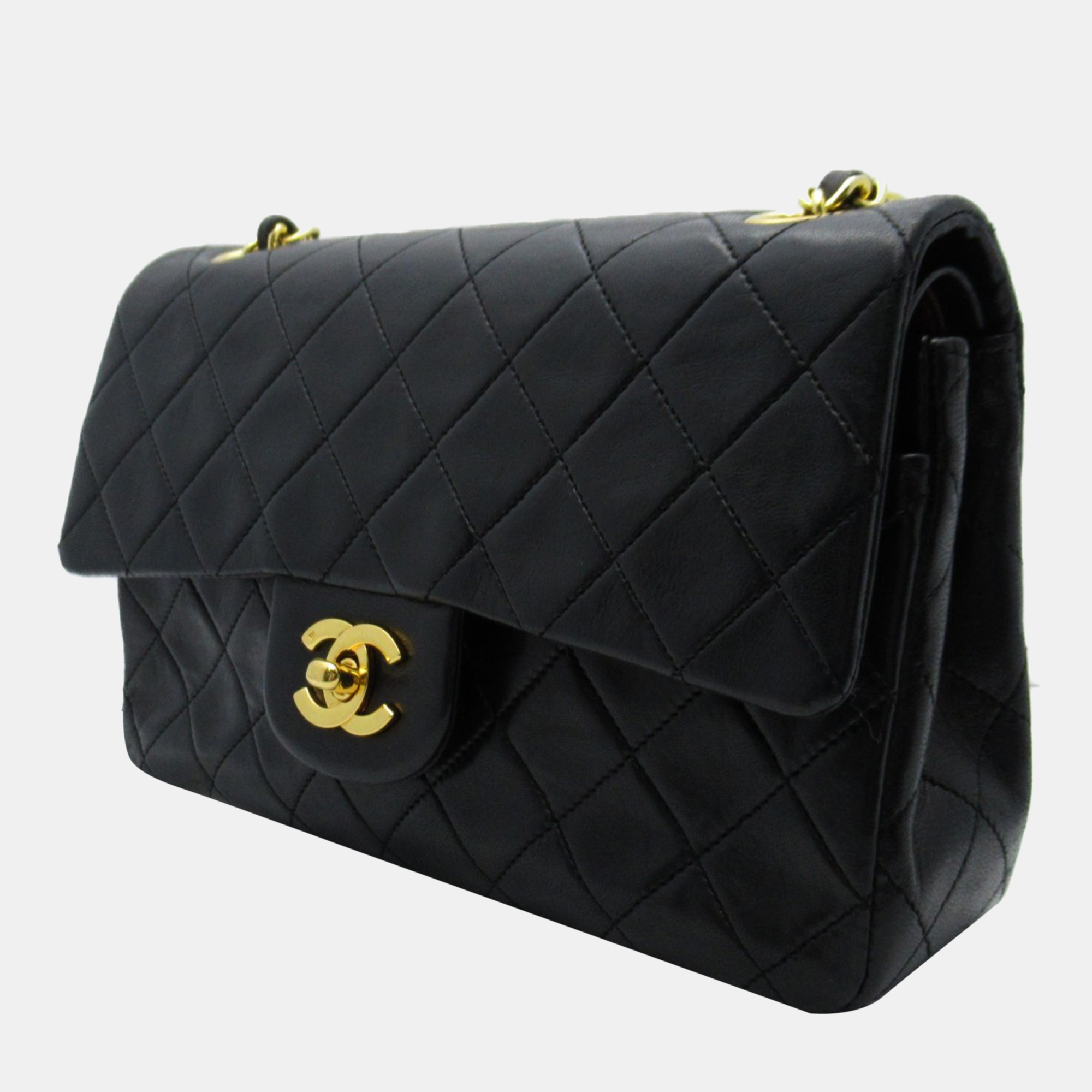 

Chanel Black Leather  Classic Double Flap Bag