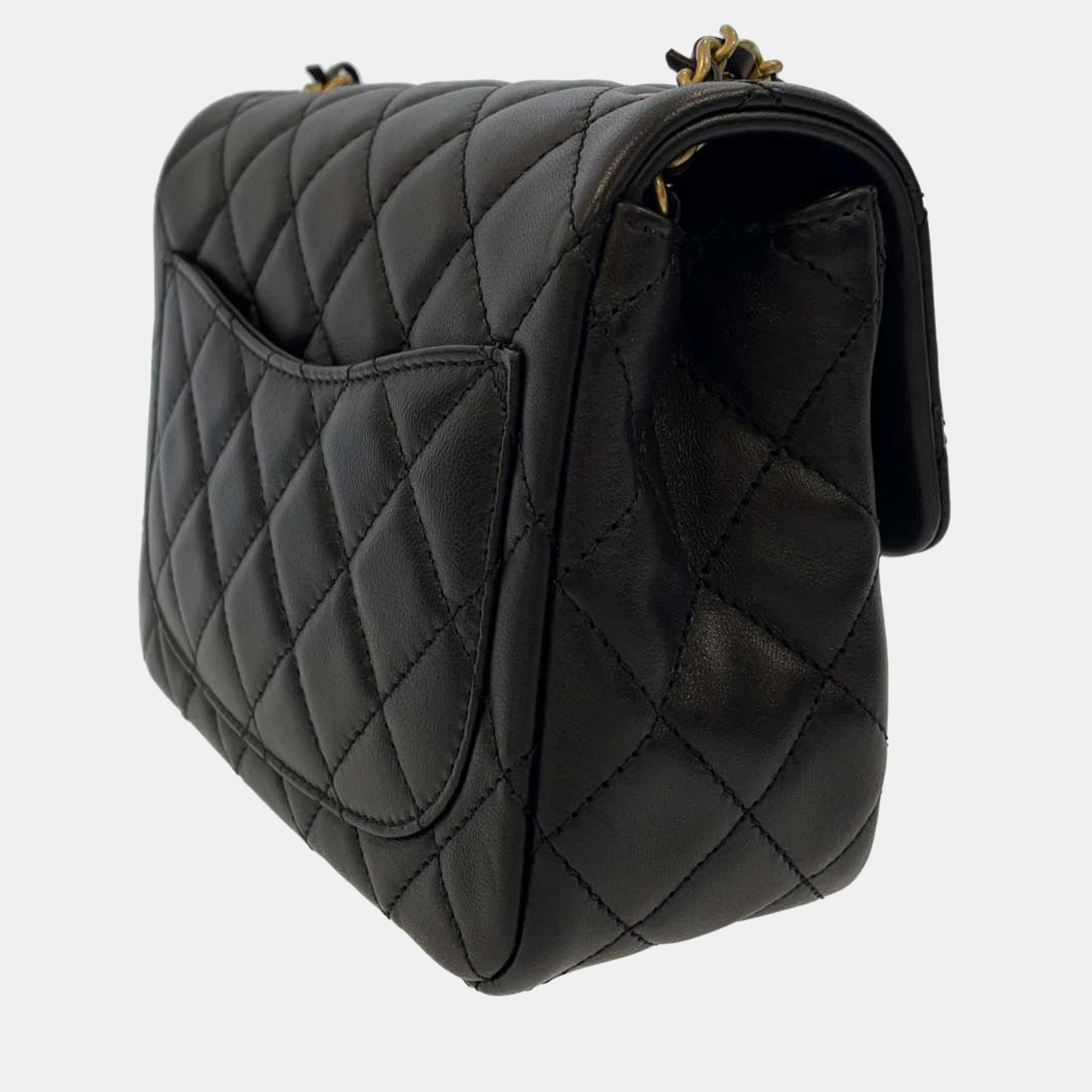 

Chanel Black Leather Mini Flap Bag