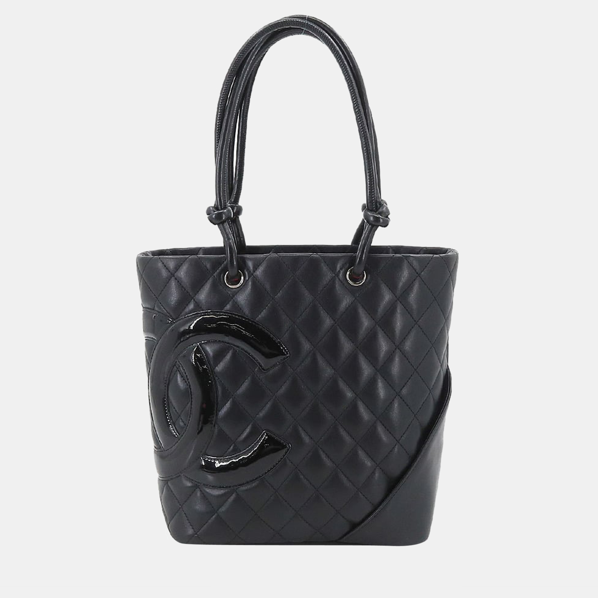 Pre Owned Chanel Black Leather Small Cambon Ligne Tote Bag