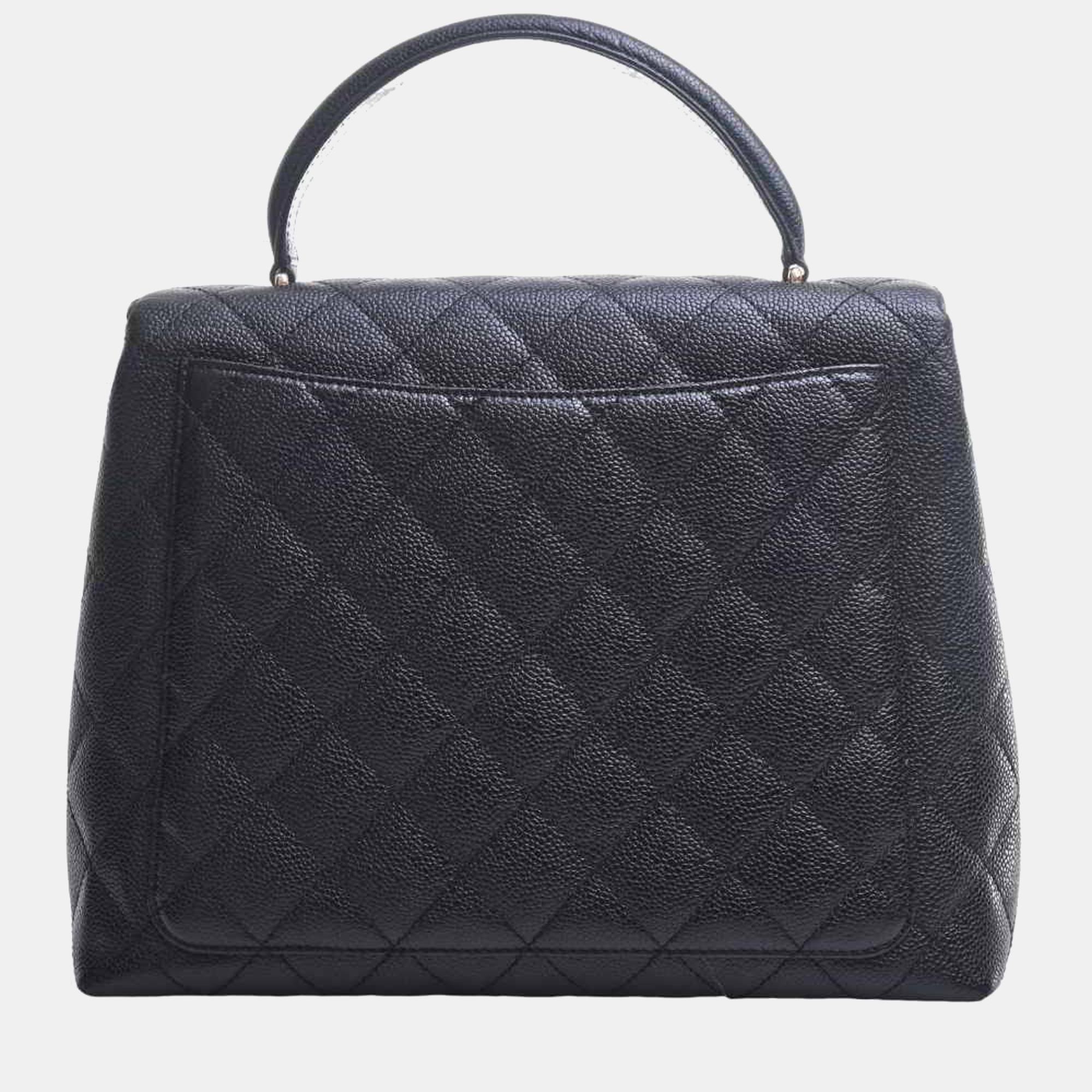 

Chanel Black Leather Kelly Top Handle Bag