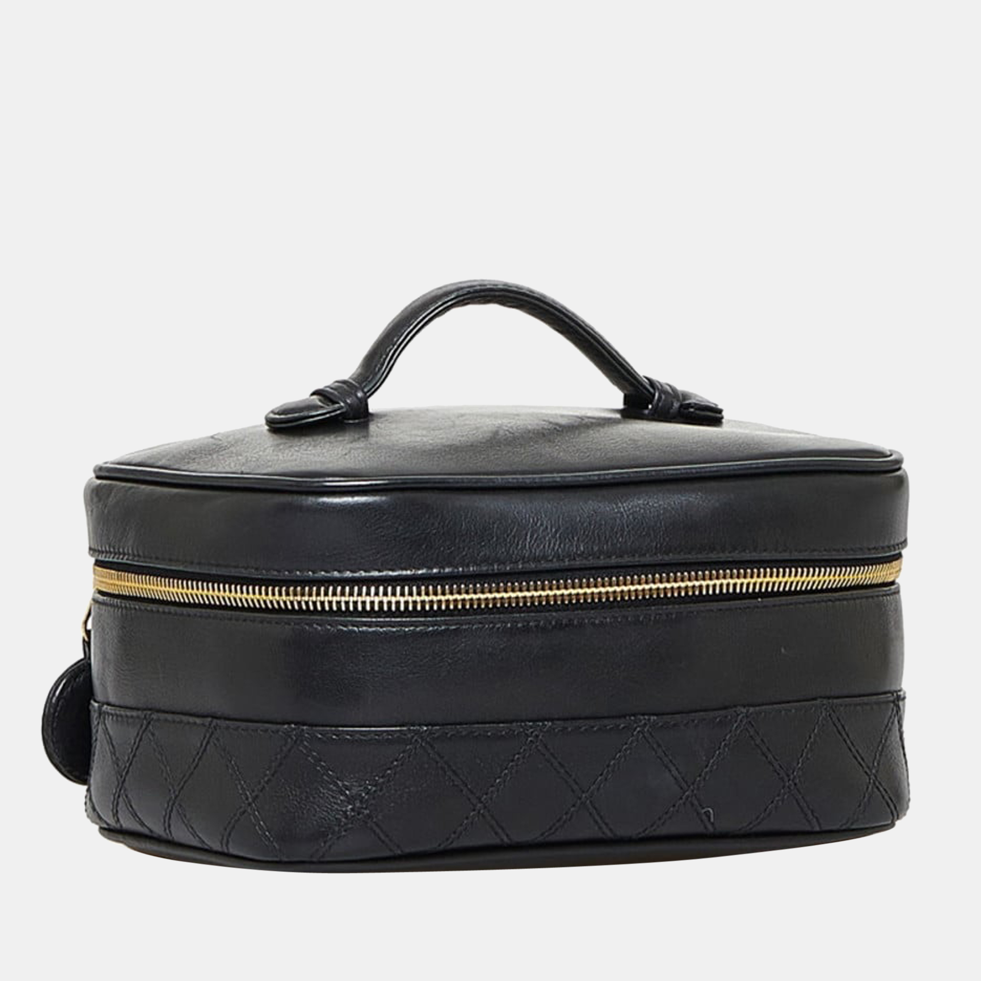 

Chanel Black Leather CC Vanity Case Clutch Bag