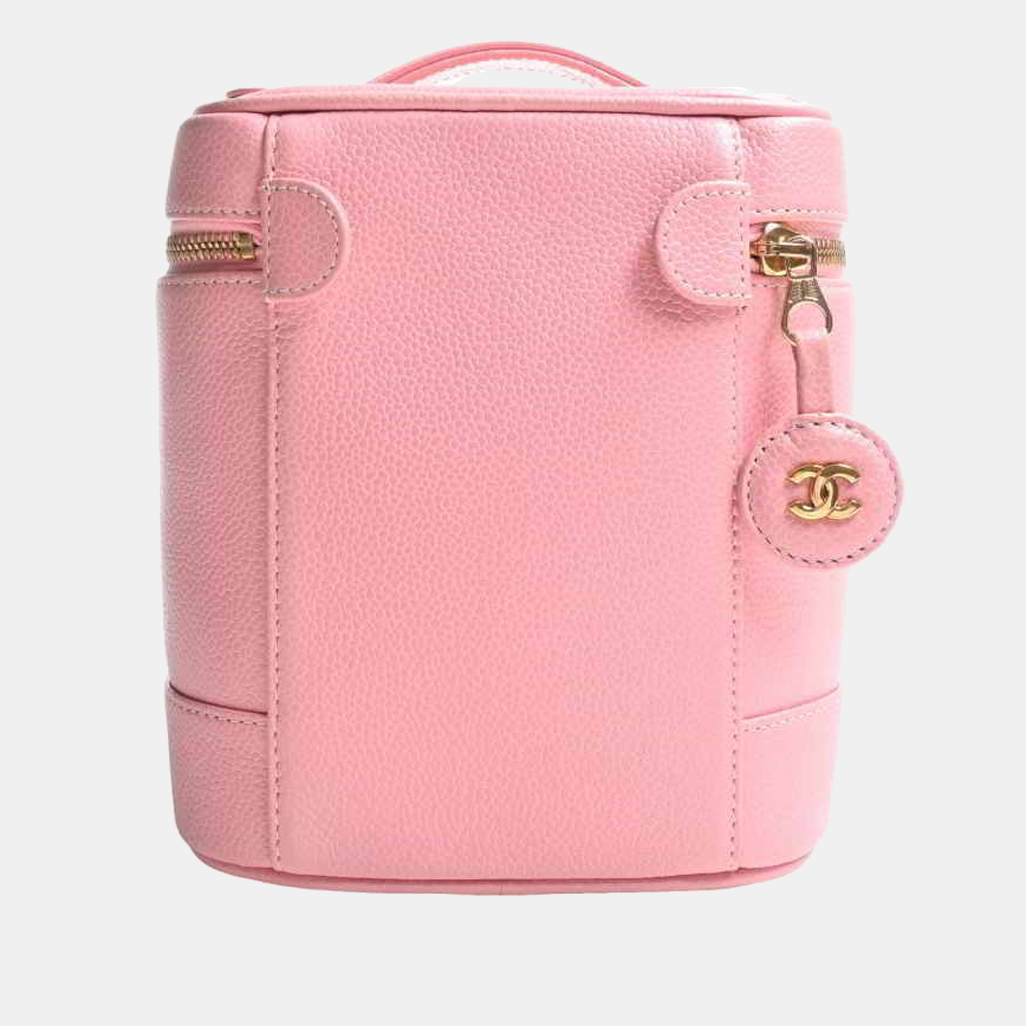 

Chanel Pink Leather Timeless CC Vanity Case