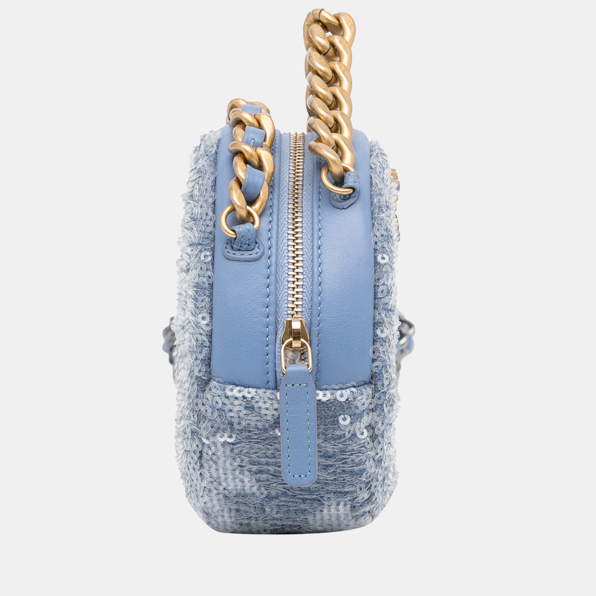 

Chanel Blue 19 Round Sequin Crossbody Bag