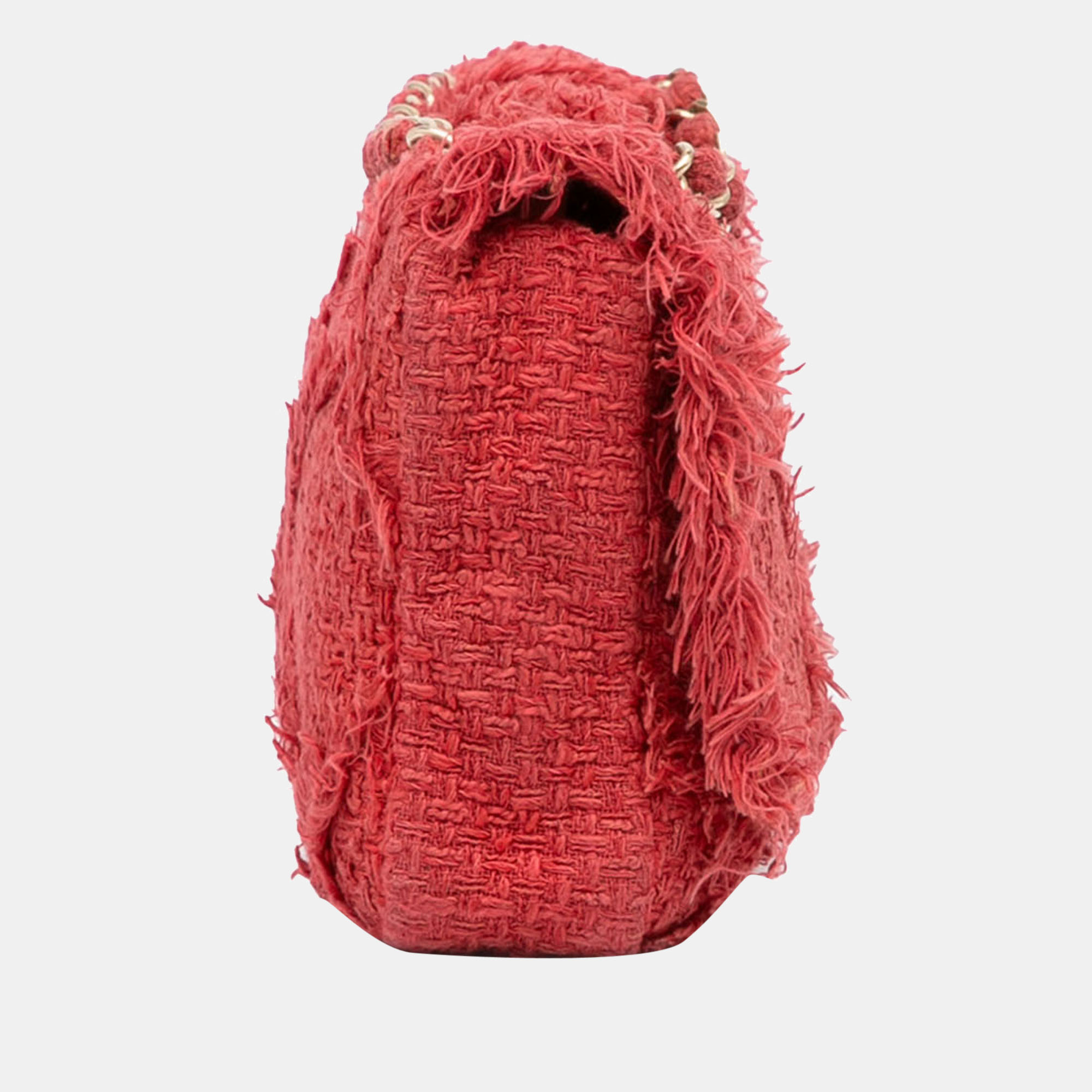 

Chanel Red Small CC Tweed Nature Flap Bag