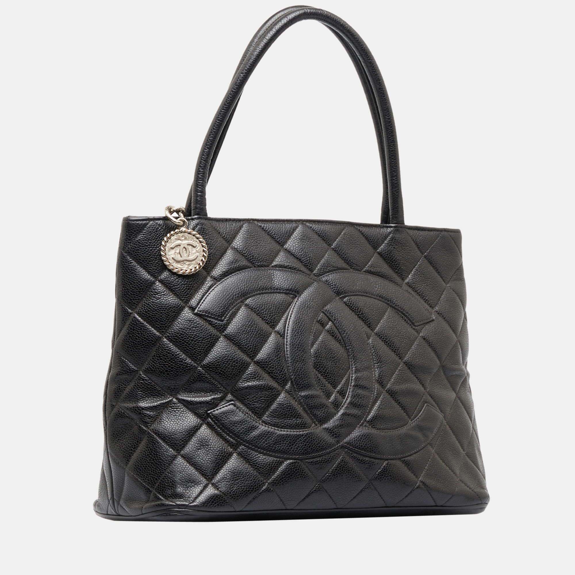 

Chanel Black Caviar Medallion Tote Bag