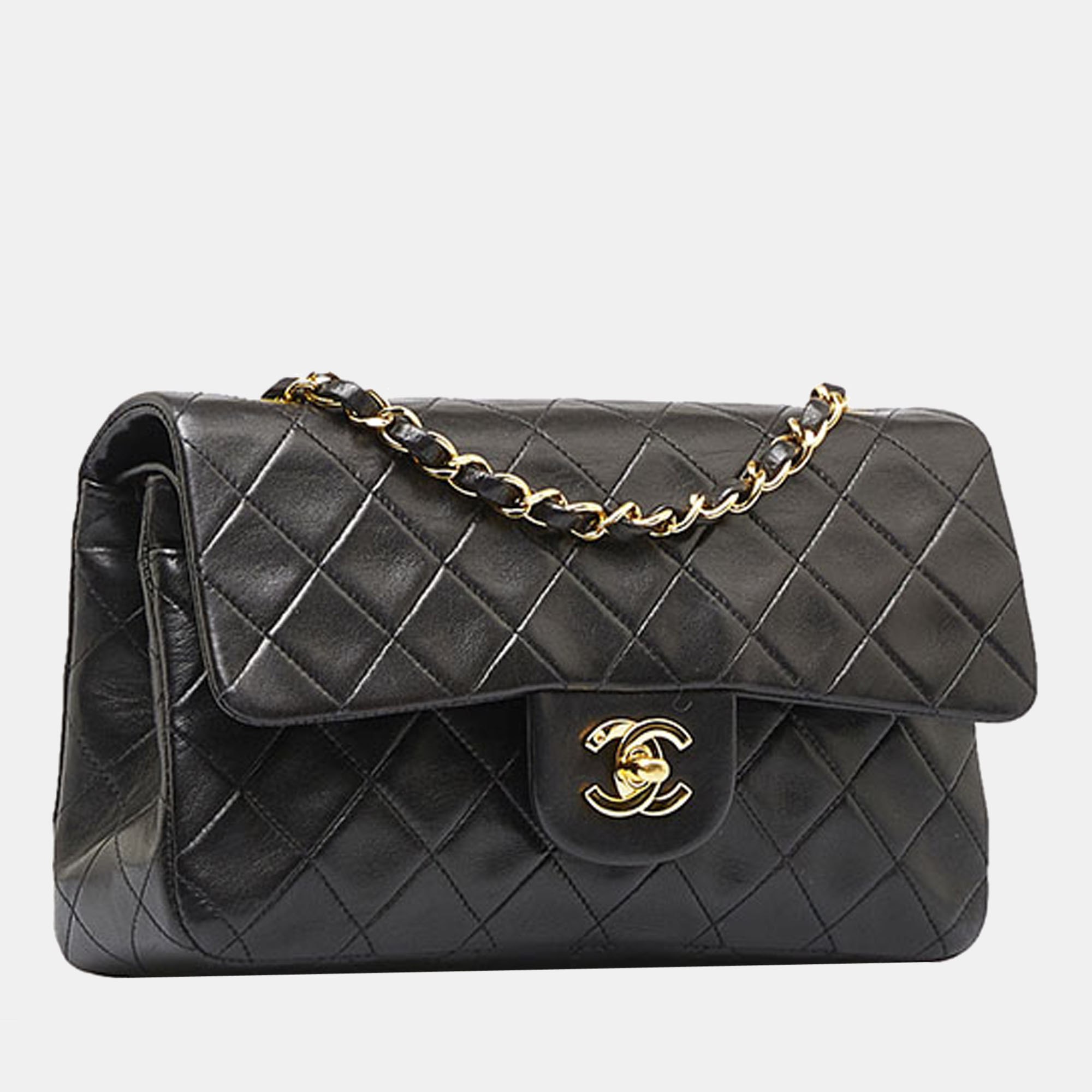 

Chanel Black Leather  Classic Double Flap Bag