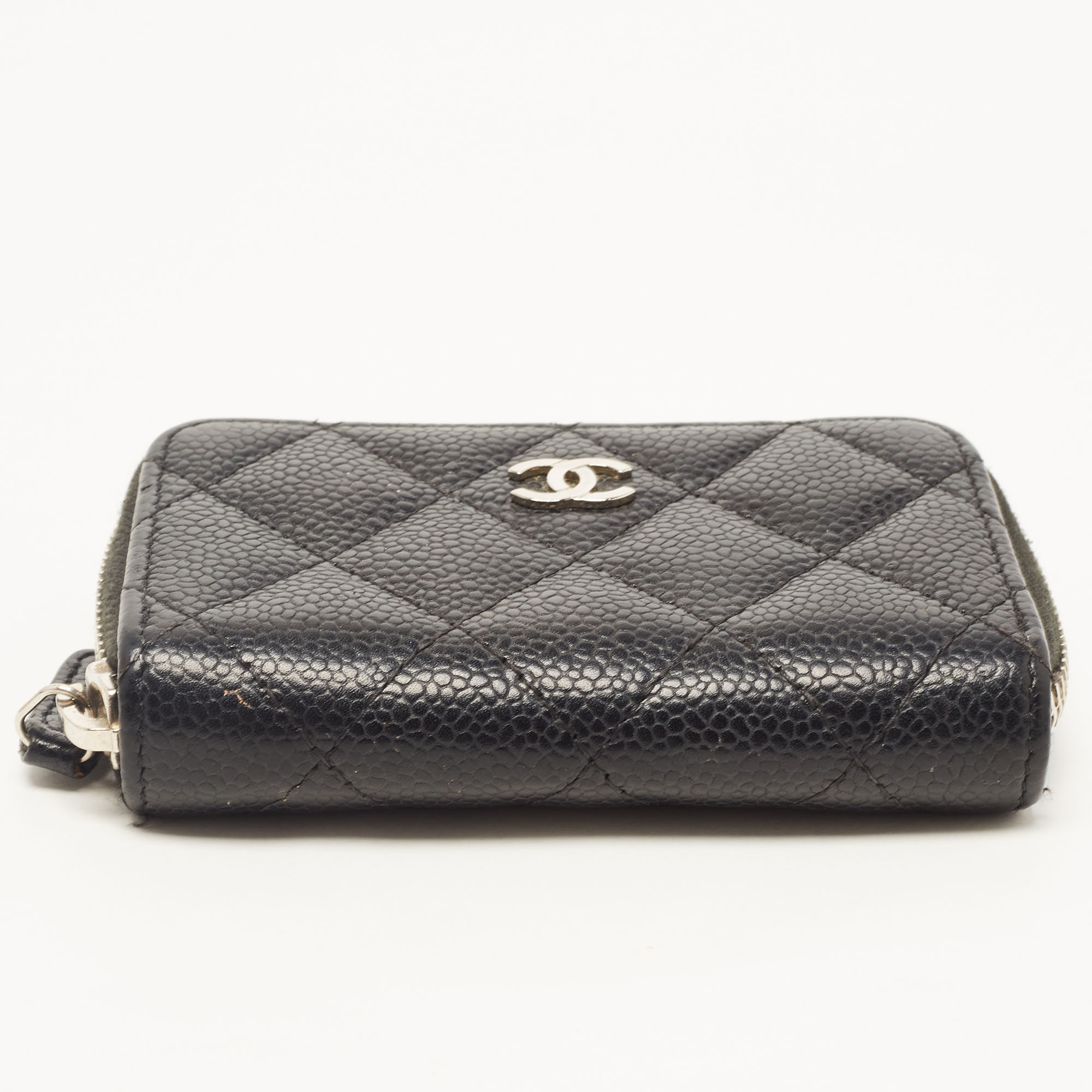 Chanel Classic Round Coin Purse Quilted Caviar Black 1746001