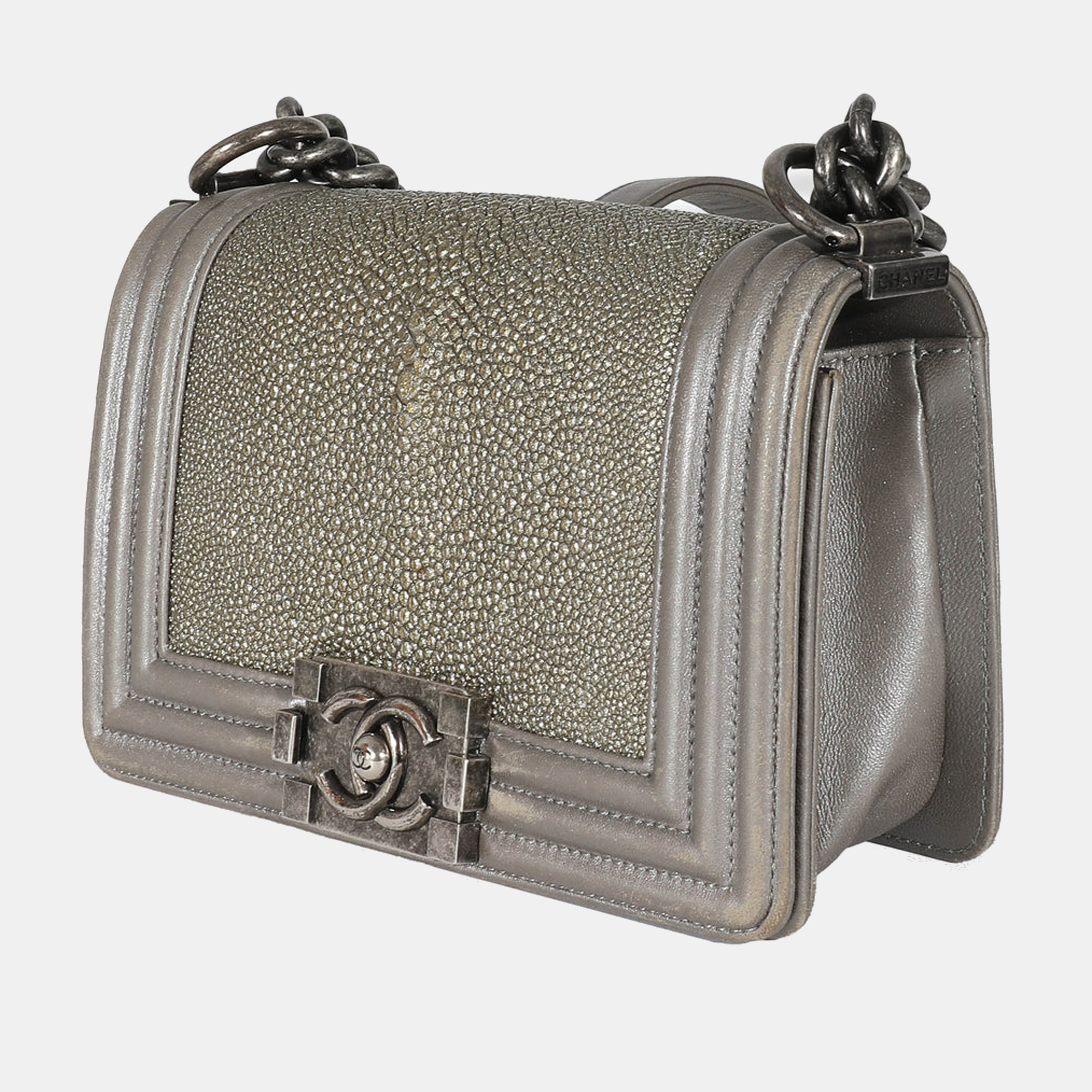 

Chanel Grey Lambskin Small Boy Bag