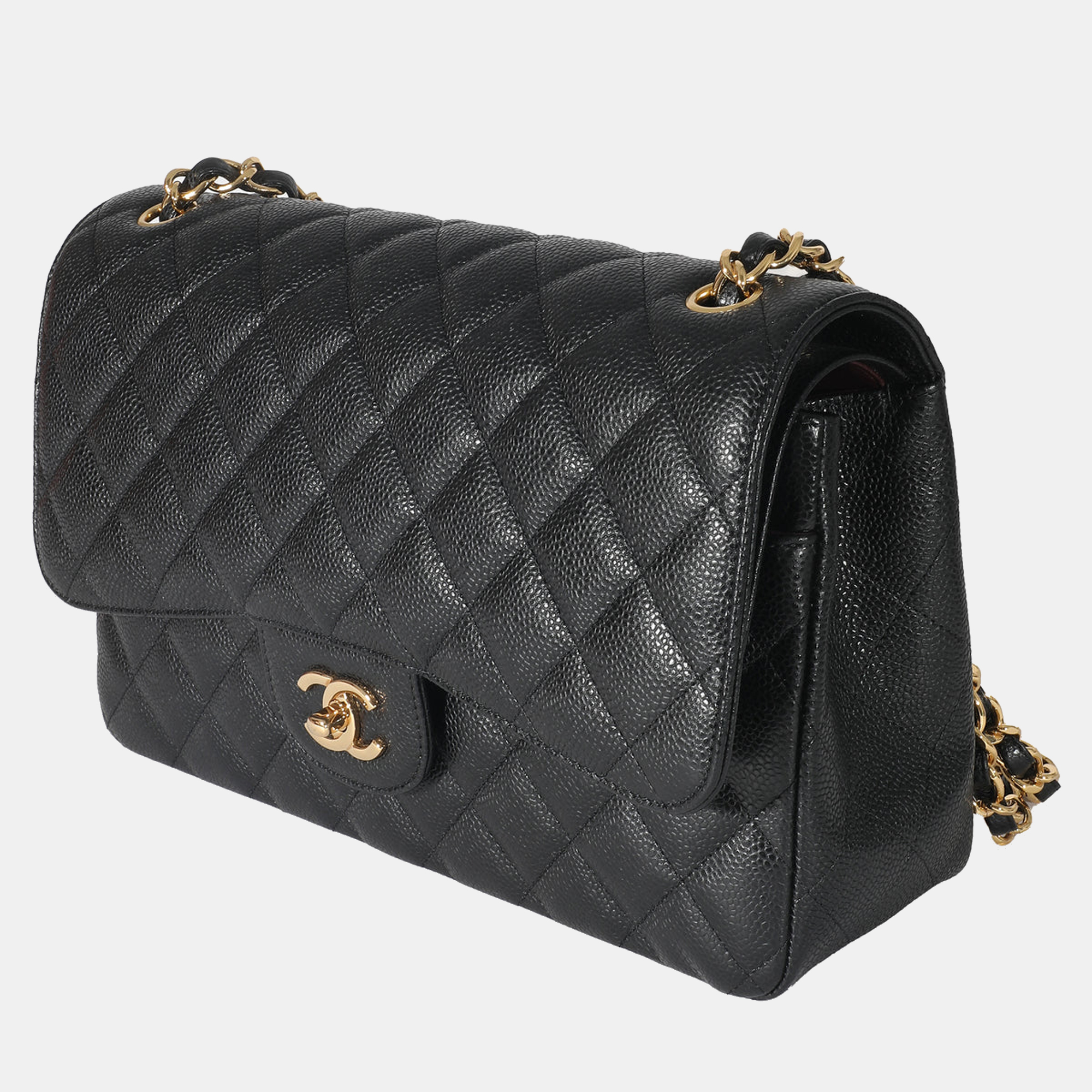 

Chanel Black Quilted Caviar Jumbo Classic Double Flap Bag