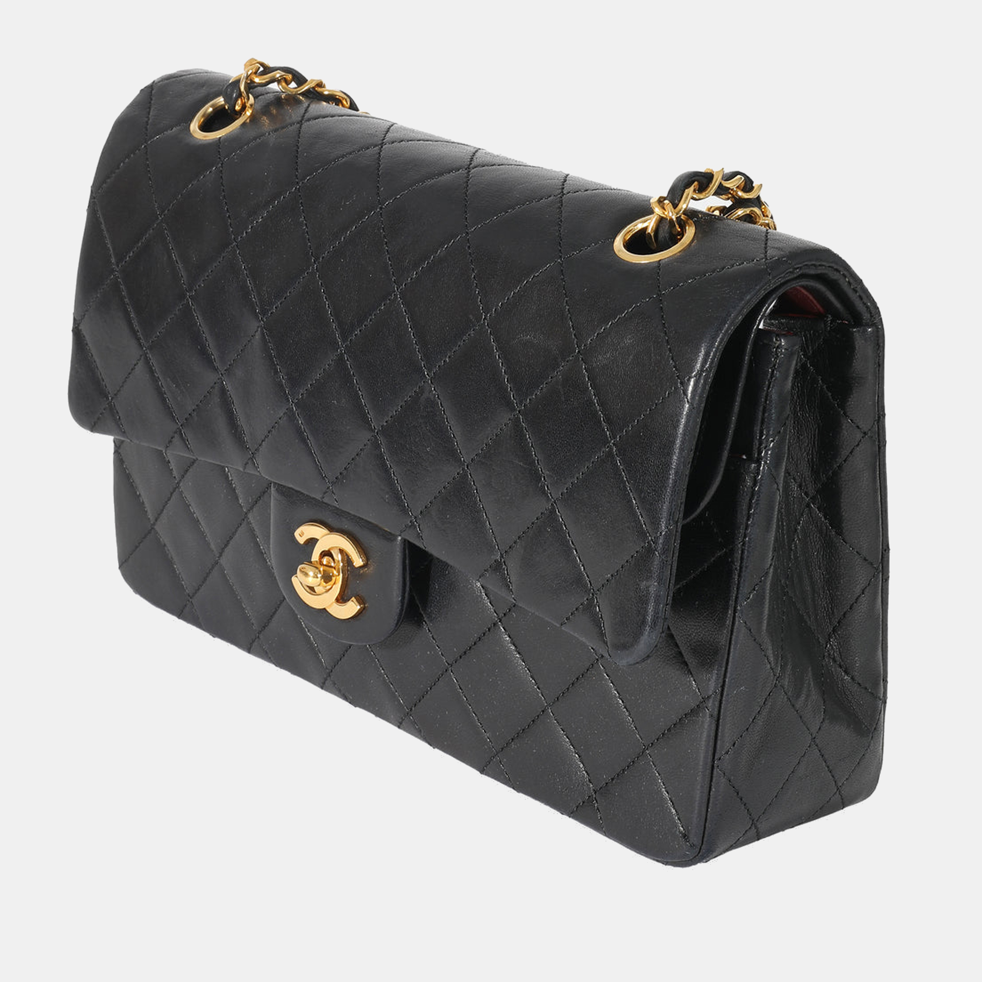 

Chanel Vintage Black Quilted Lambskin Medium Flap Bag