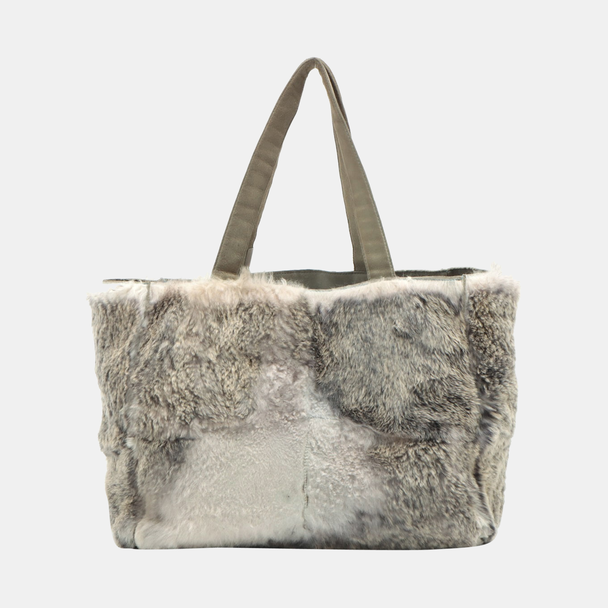 

Chanel Coco Mark Fur Tote bag Beige Silver Metal fittings 6061575