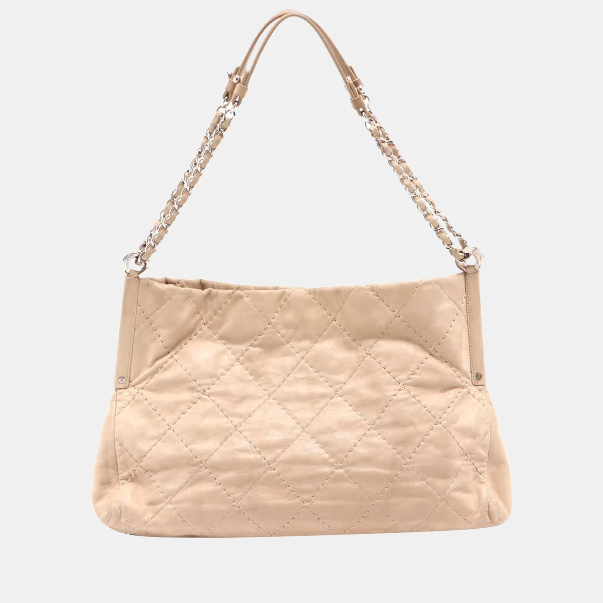 

Chanel Coco Mark Ram leather Chain tote bag Beige Silver Metal fittings 15949508