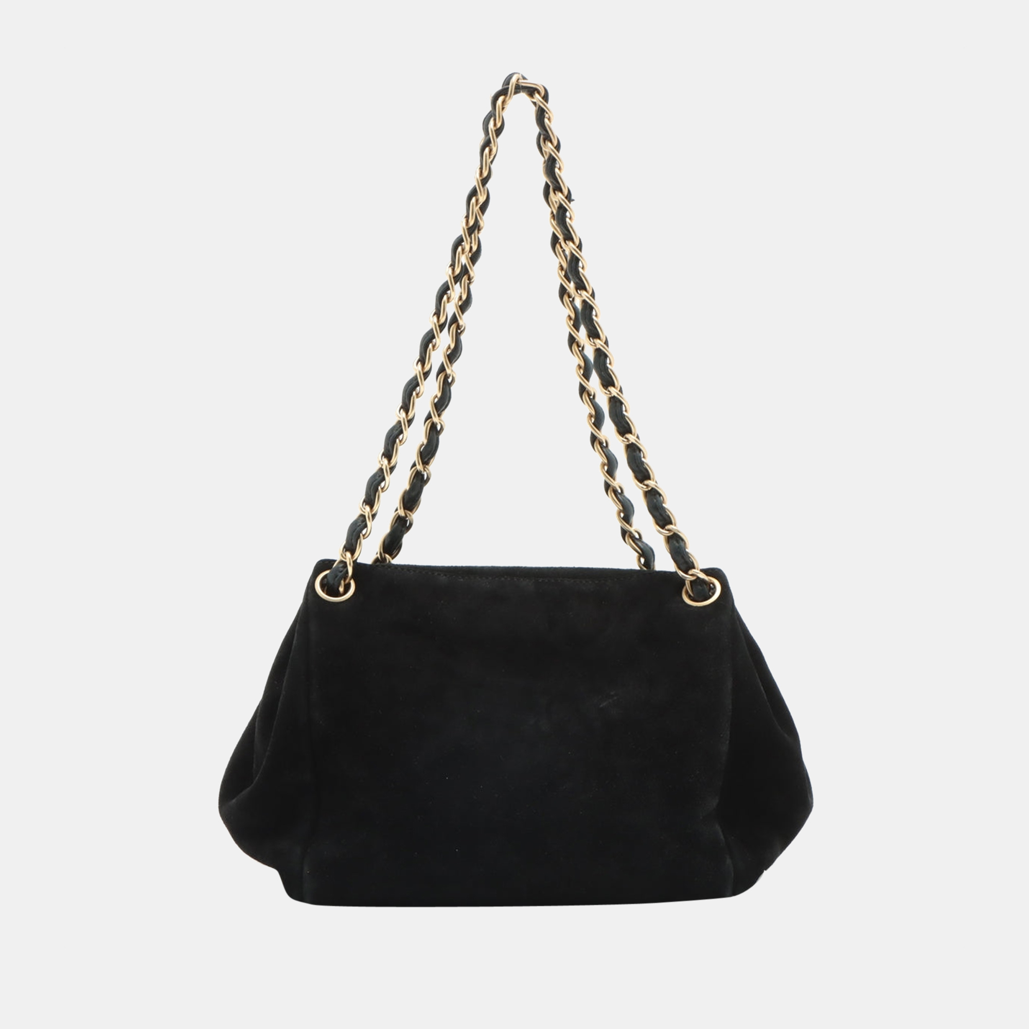 

Chanel Coco Mark Suede Chain shoulder bag Black Gold Metal fittings