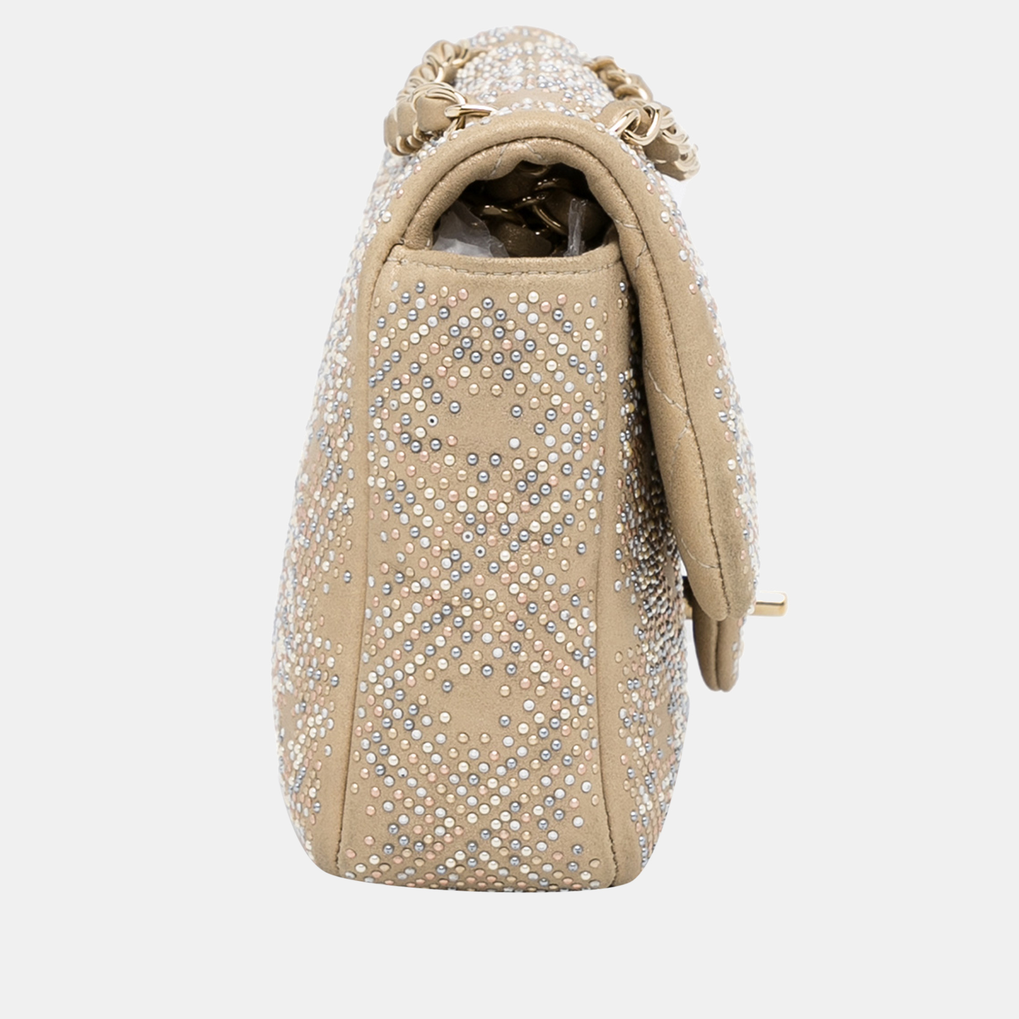 

Chanel Gold CC Flap Embellished Shoulder Bag