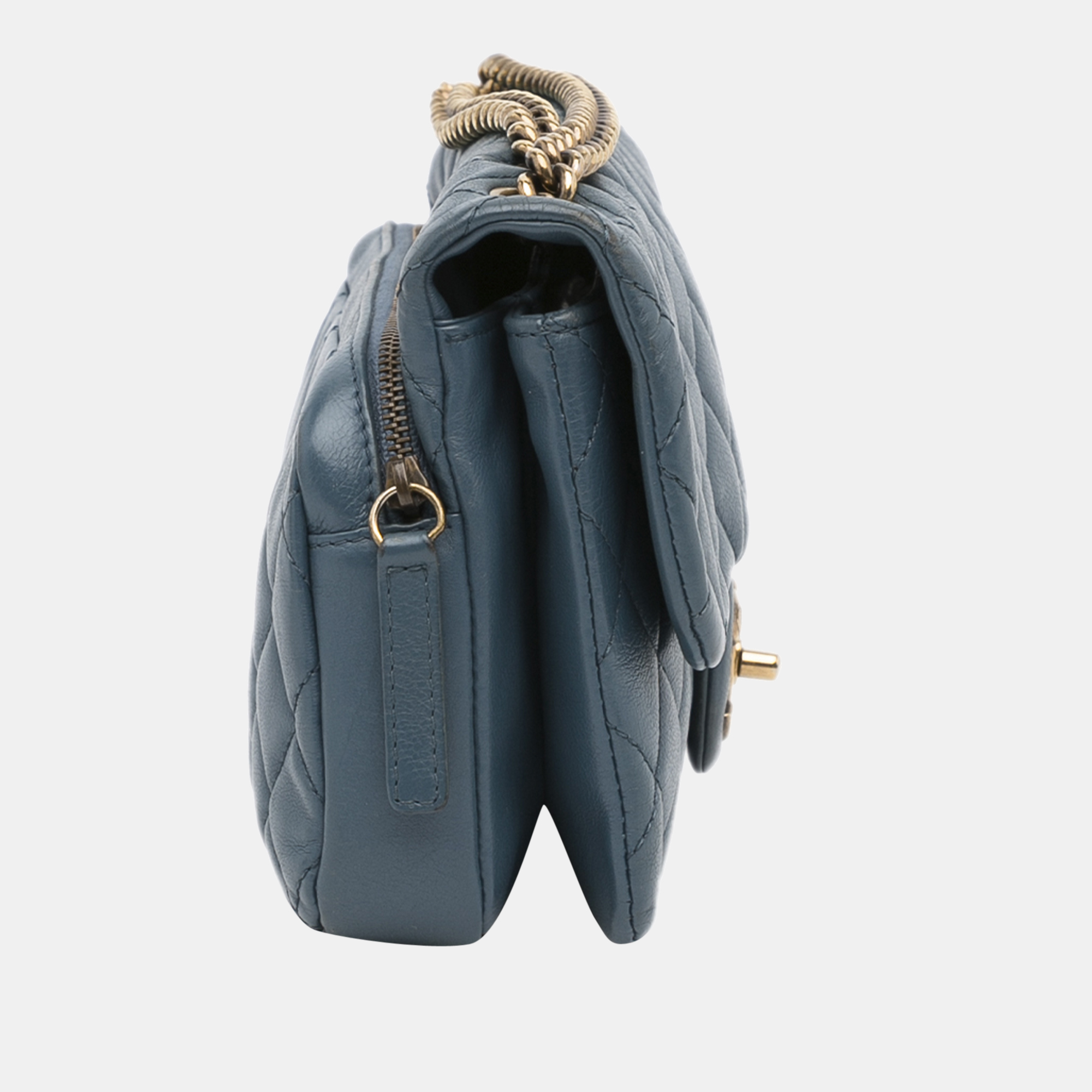 

Chanel Blue CC Flap Leather Shoulder Bag