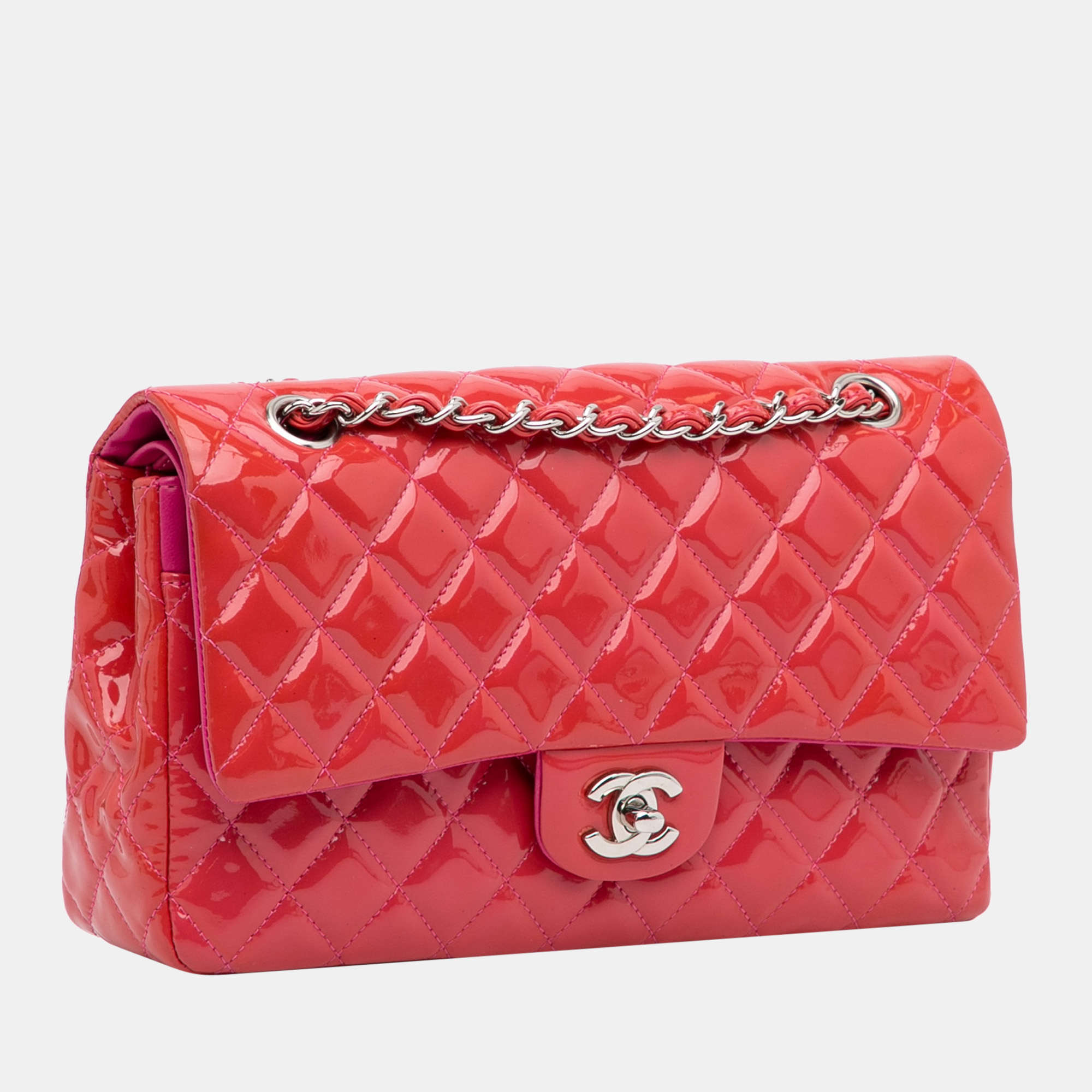 

Chanel Red Medium Classic Patent Double Flap