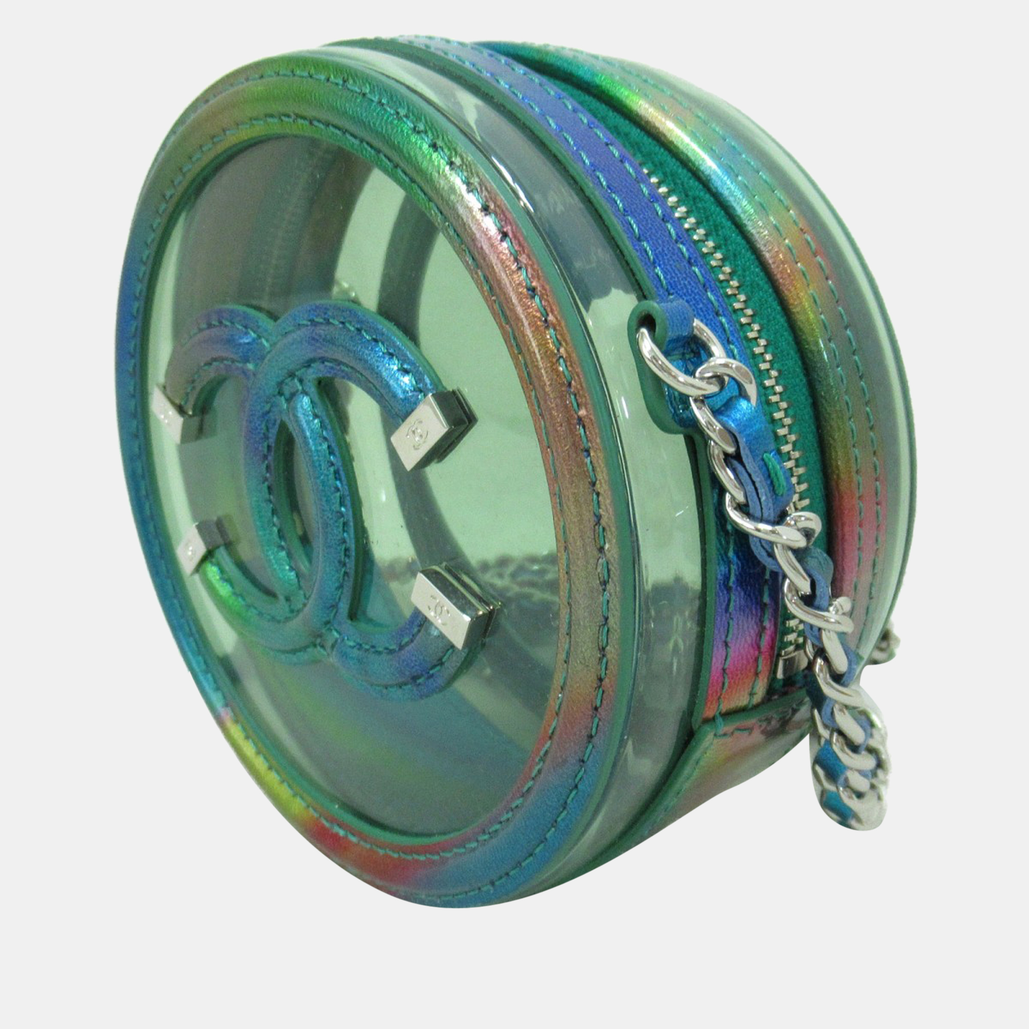 

Chanel Clear Plastic CC Round Chain Crossbody Bag, Multicolor