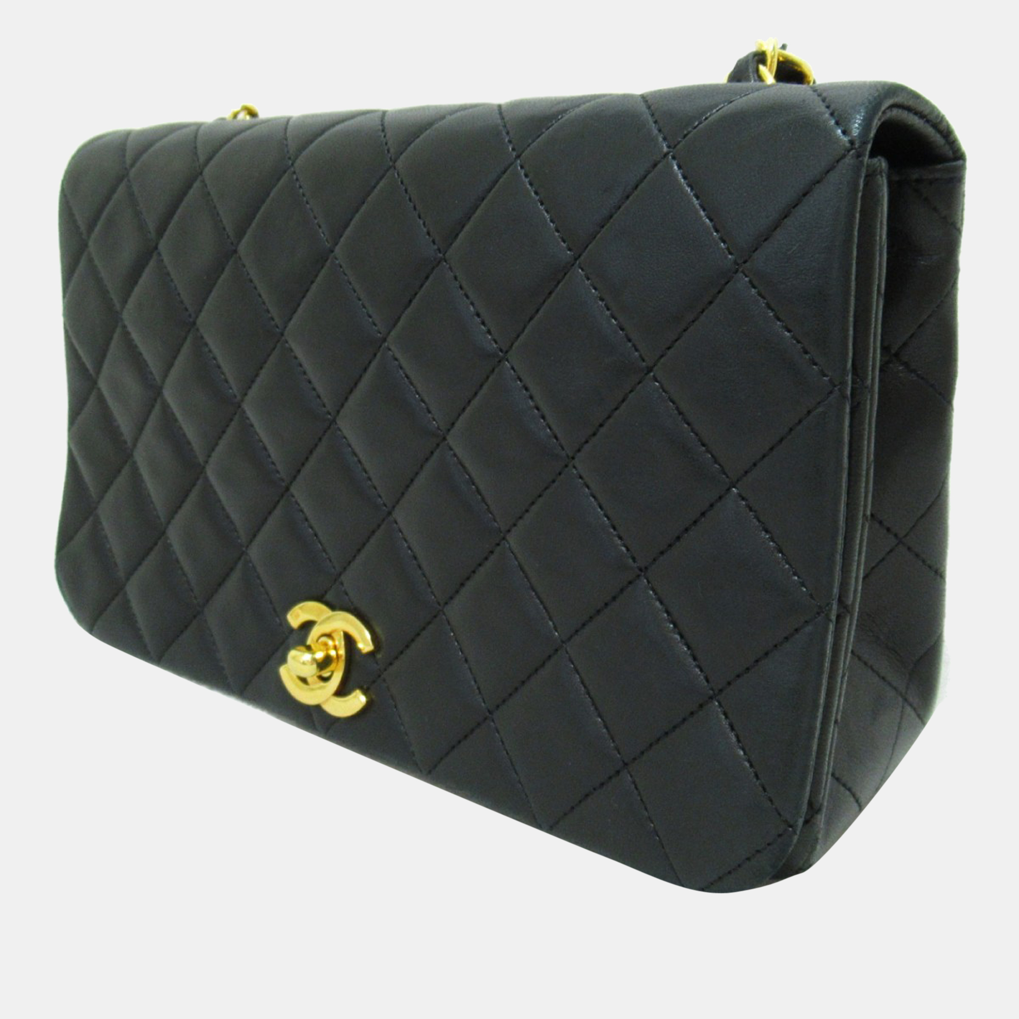 

Chanel Black CC Quilted Leather Full Flap Bag Crossbody Bag
