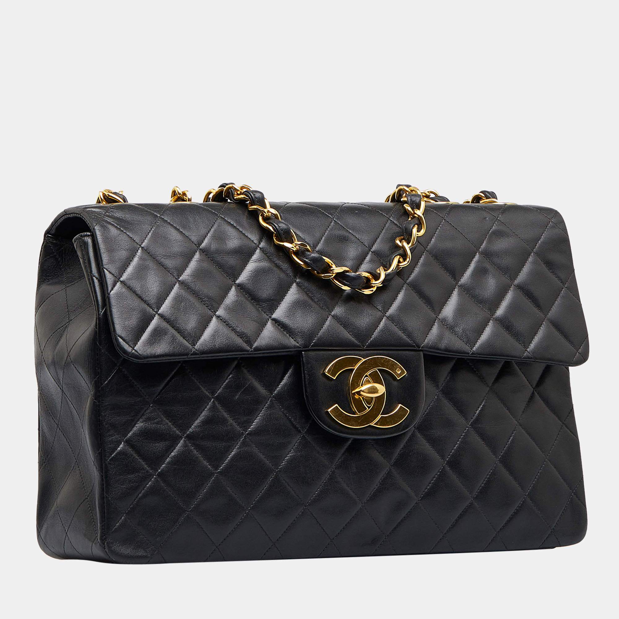 

Chanel Black Maxi Classic Lambskin Single Flap