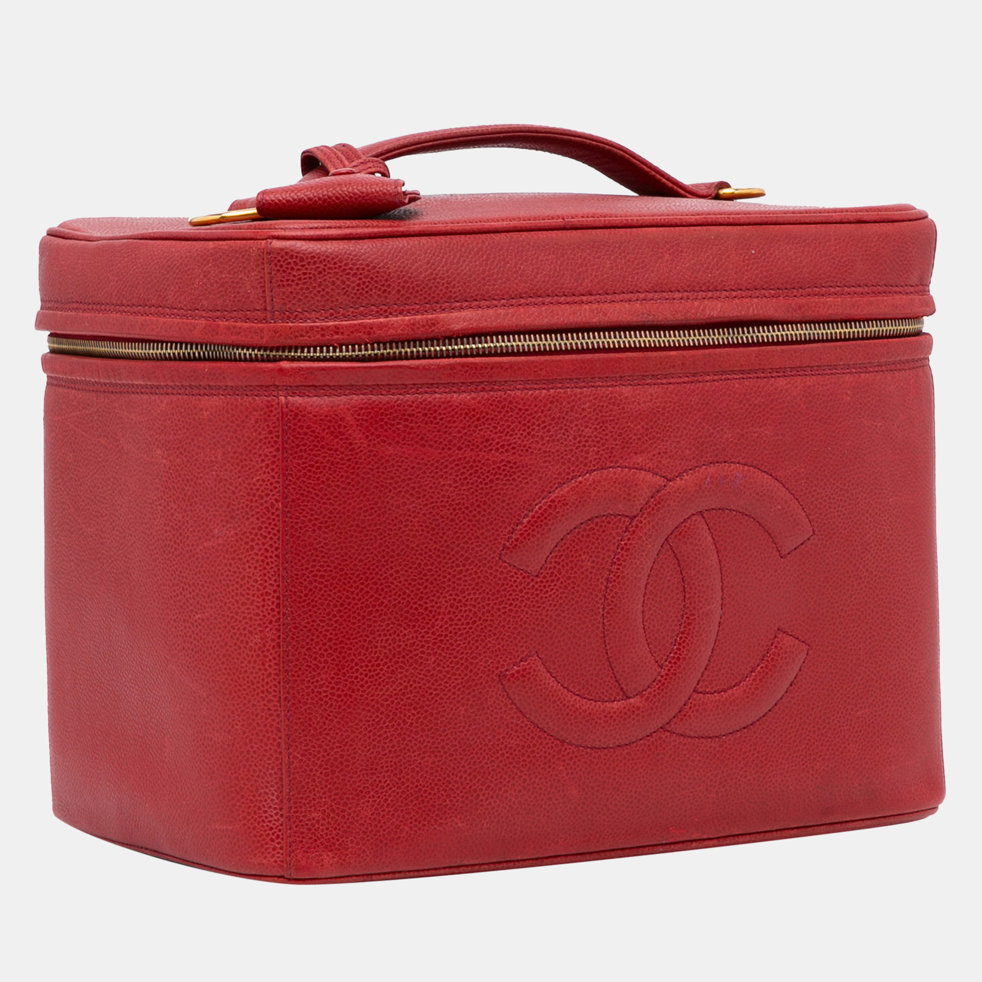 

Chanel Red CC Caviar Vanity Bag
