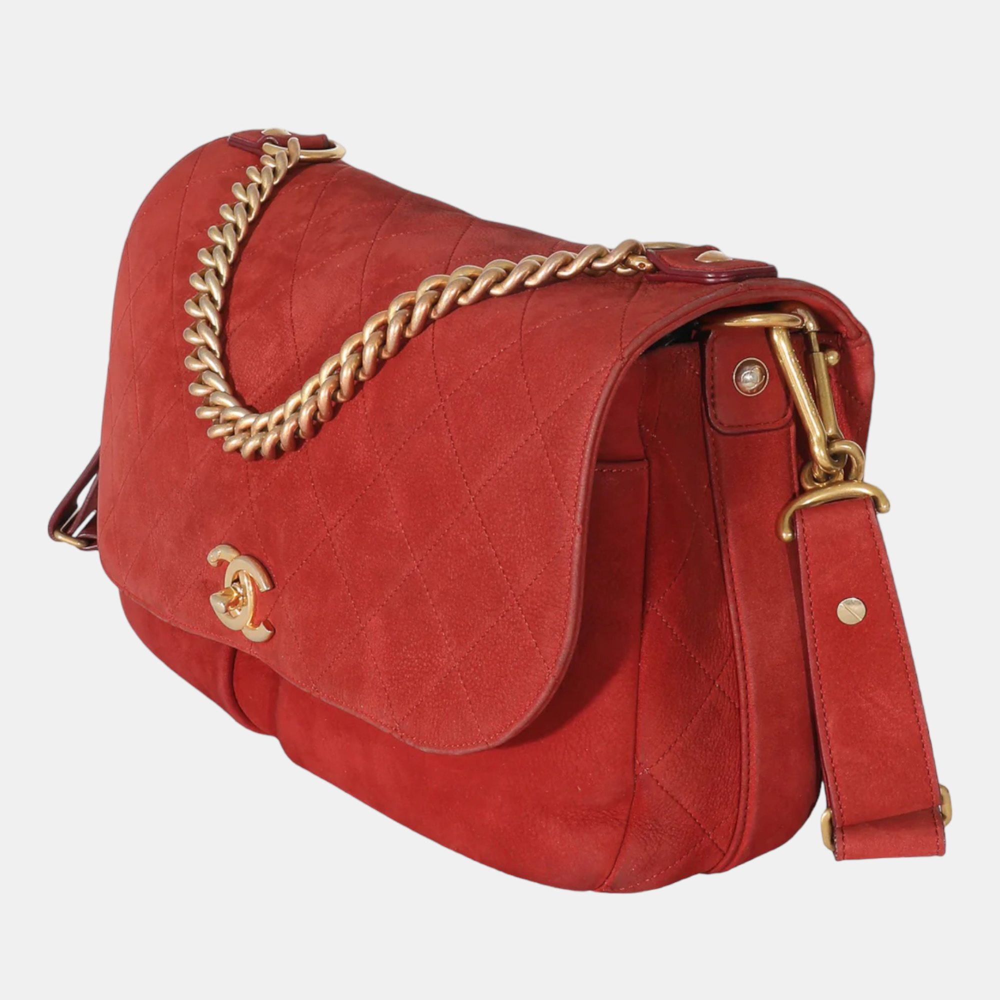 

Chanel Red Suede Paris in Rome Nubuck Shoulder Bag