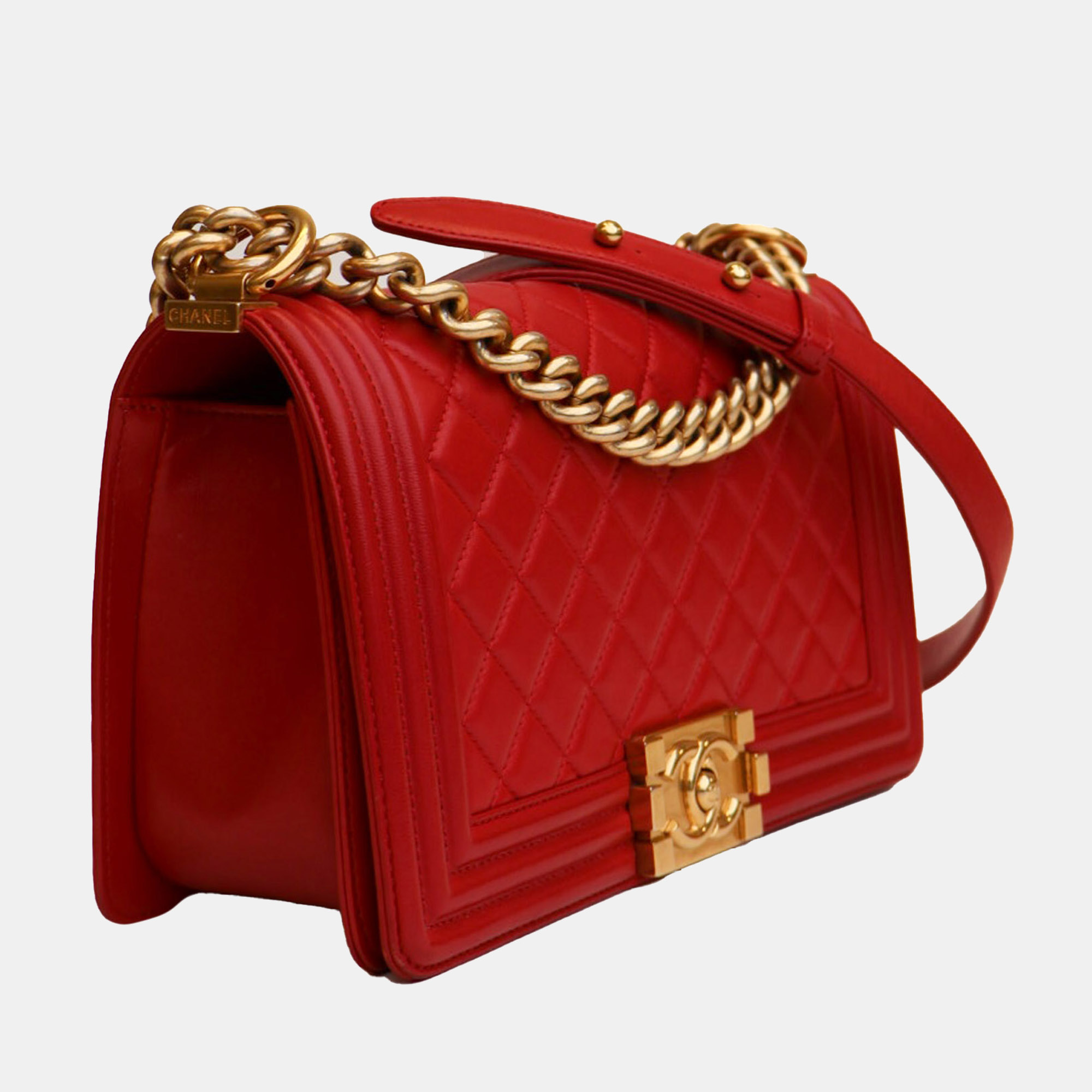 

Chanel Red Medium Boy Flap Bag
